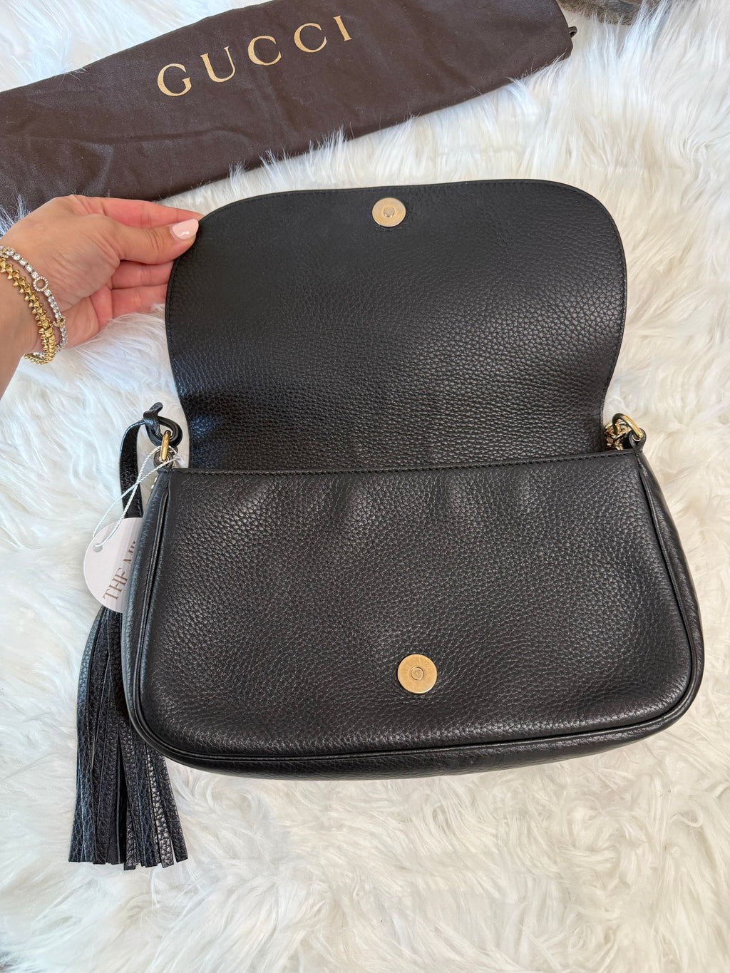 GUCCI SOHO CHAIN CROSSBODY MEDIUM LEATHER BAG