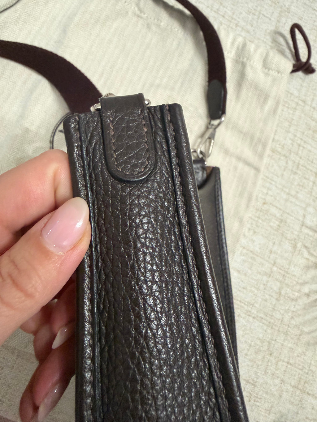 HERMES EVELYNE BAG CLEMENCE TPM BAG WITH LONG STRAP