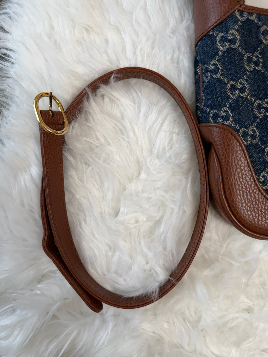 GUCCI JACKIE 1961 SMALL DENIM SHOULDER BAG