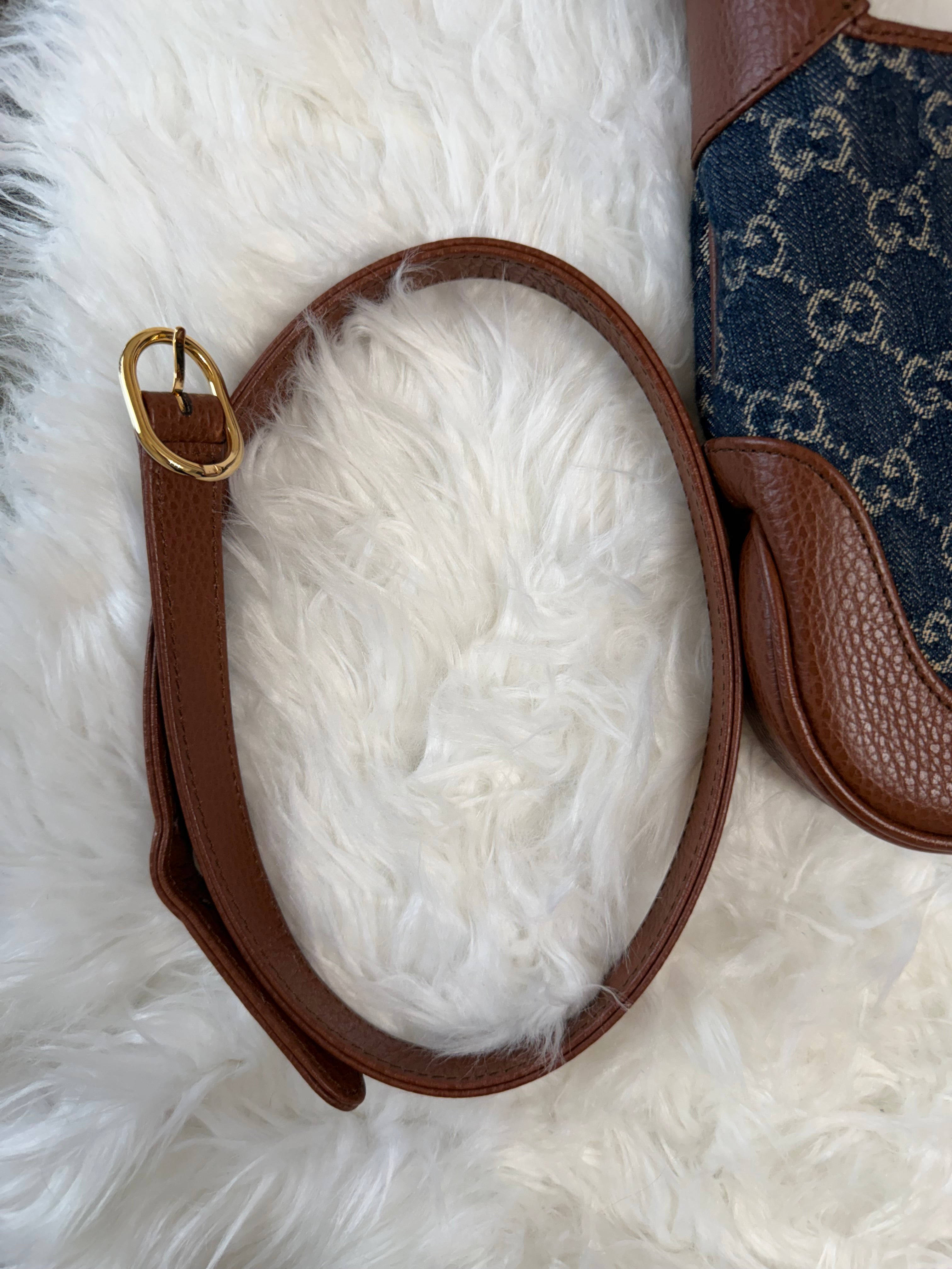 GUCCI JACKIE 1961 SMALL DENIM SHOULDER BAG