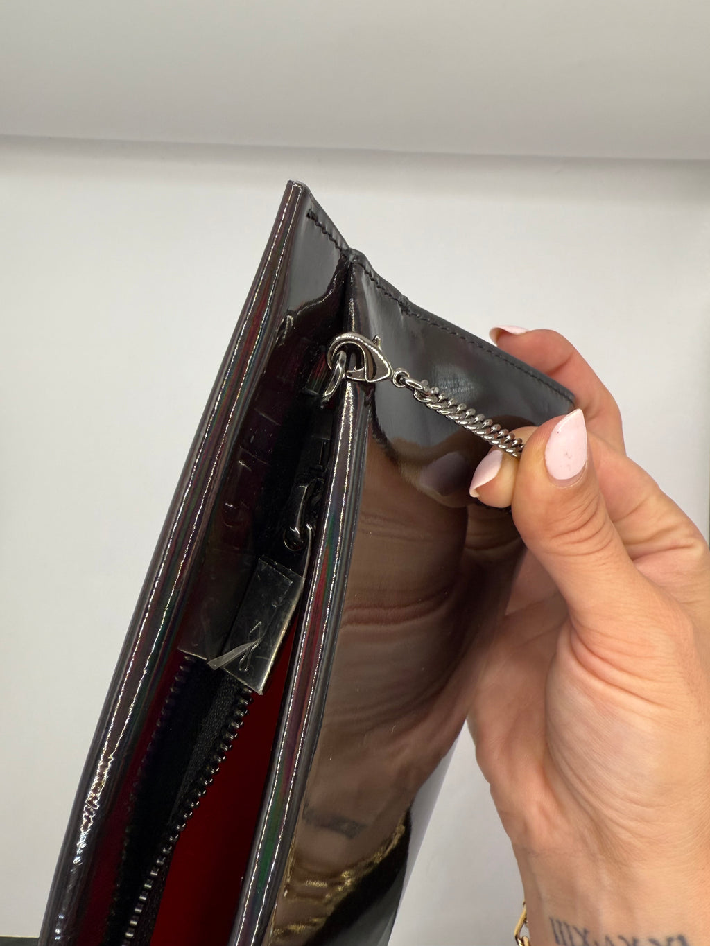 Christian Louboutin Loubitwist Patent leather small clutch