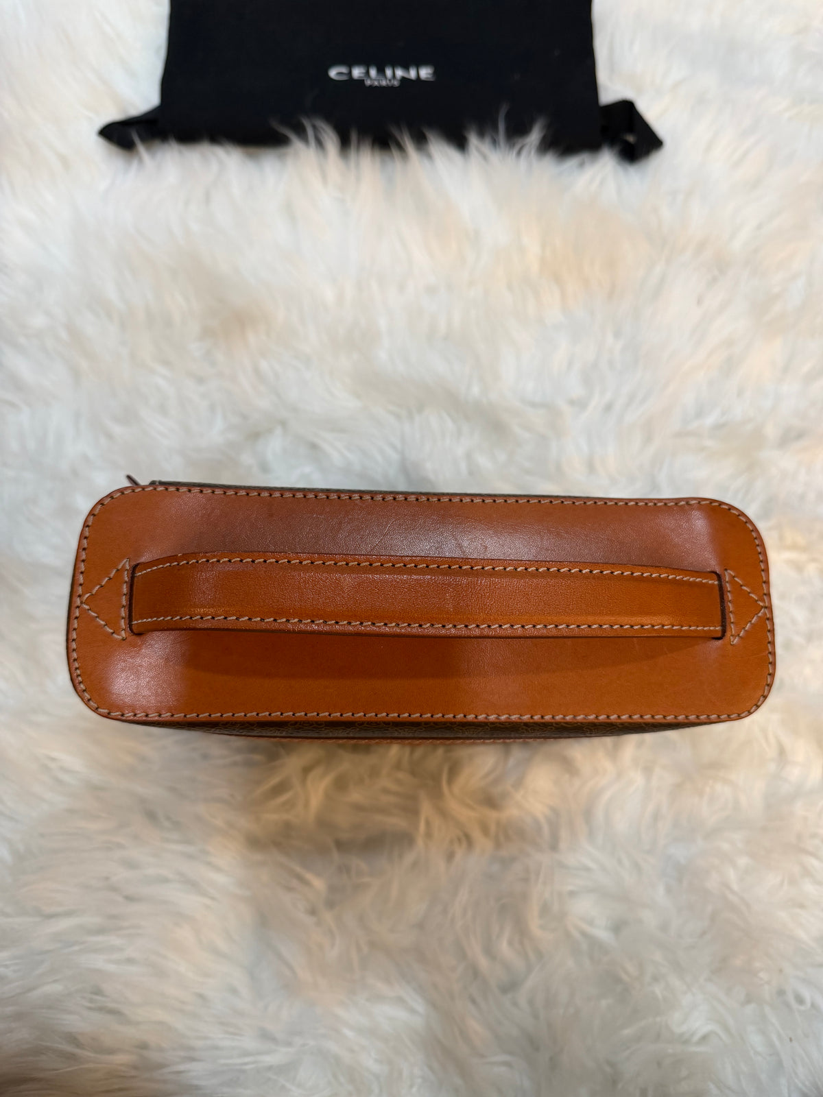 VINTAGE CELINE VANITY IN CANVAS WITH CARAMEL TRIM