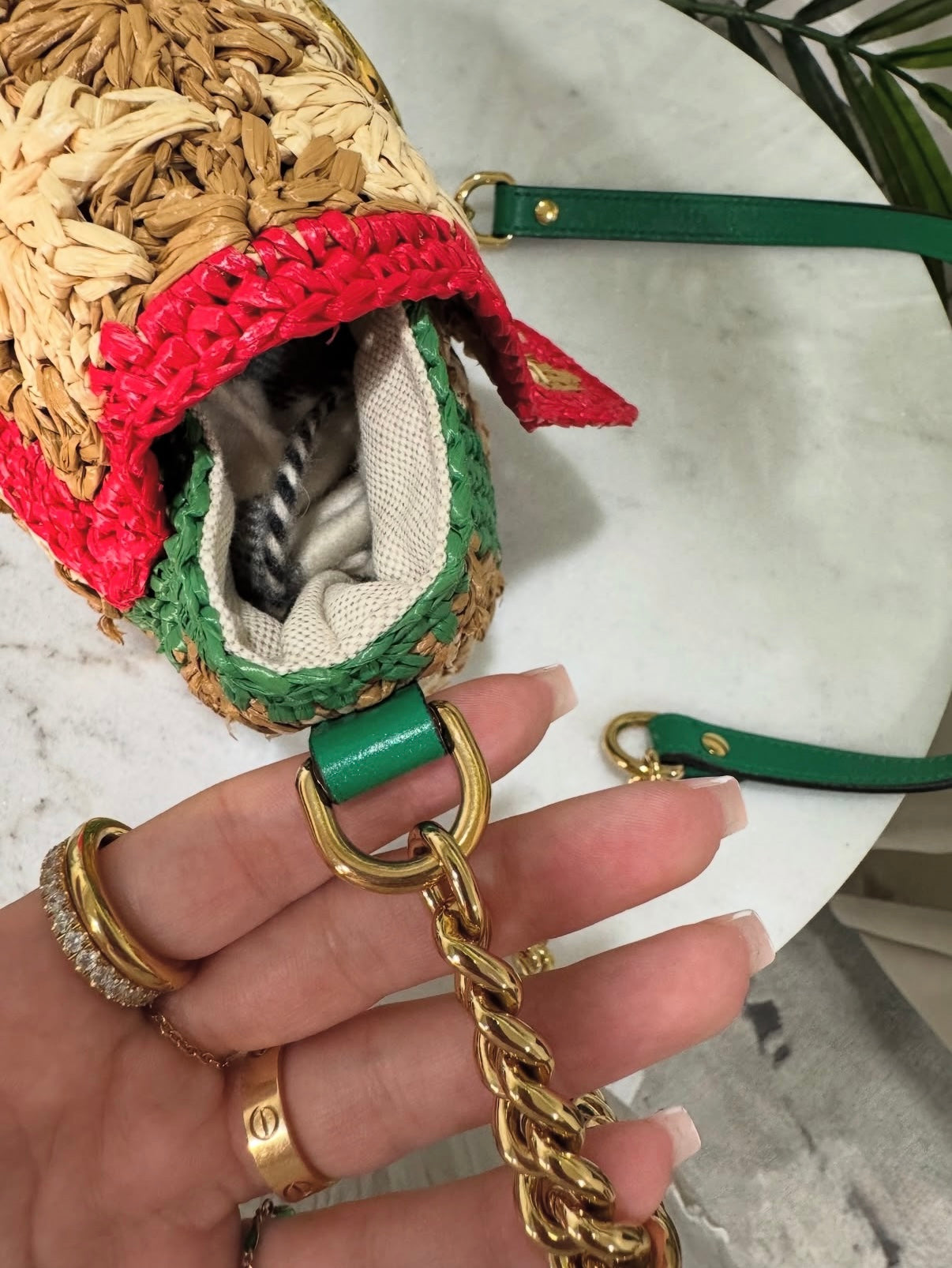 Gucci Marmont Small Bag Raffia Shoulder Bag/Crossbody