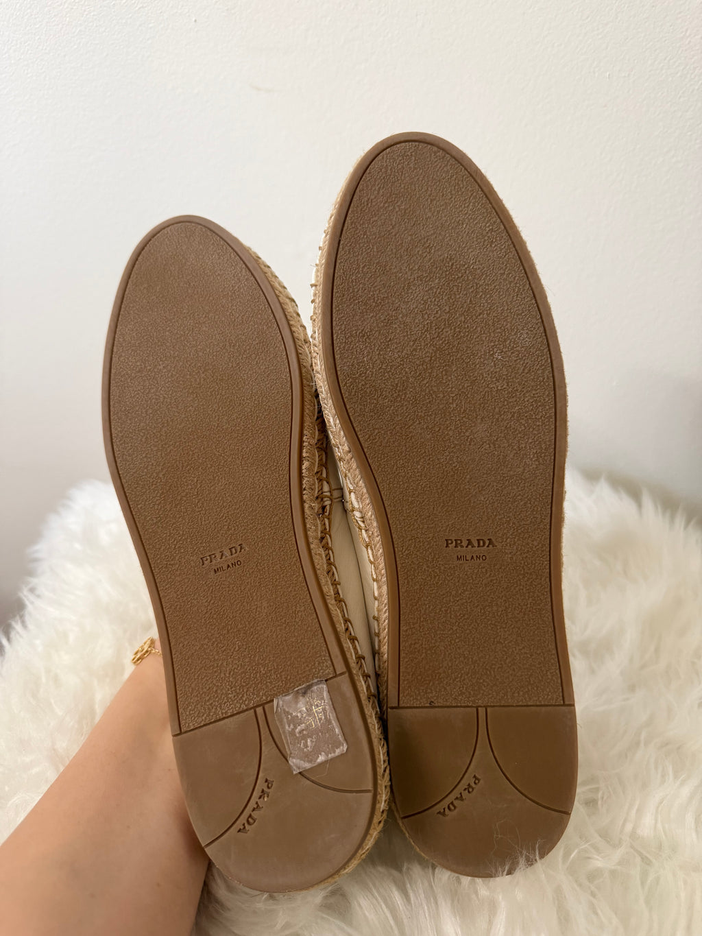 Prada Leather Espadrille Flats