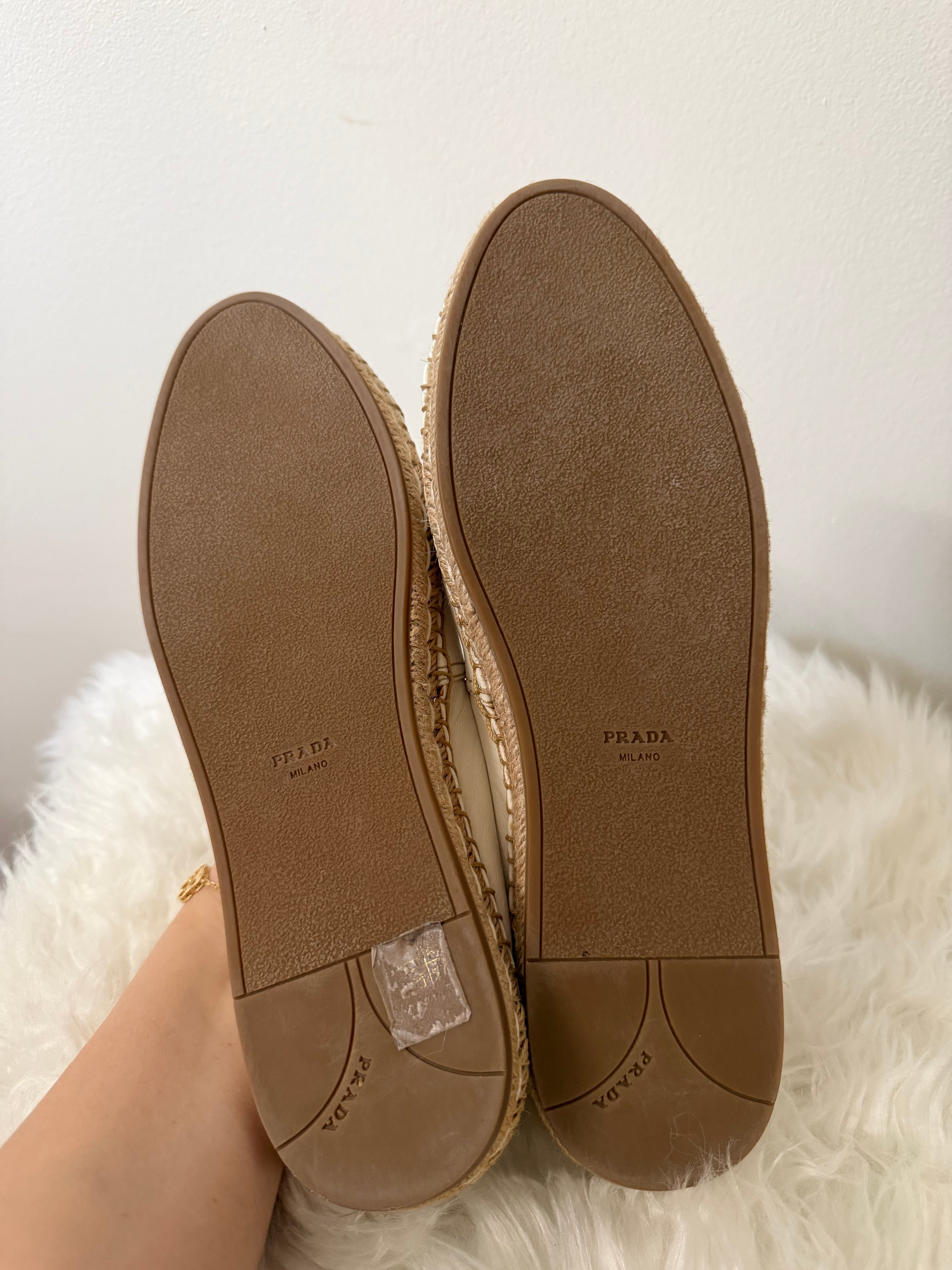 Prada Leather Espadrille Flats