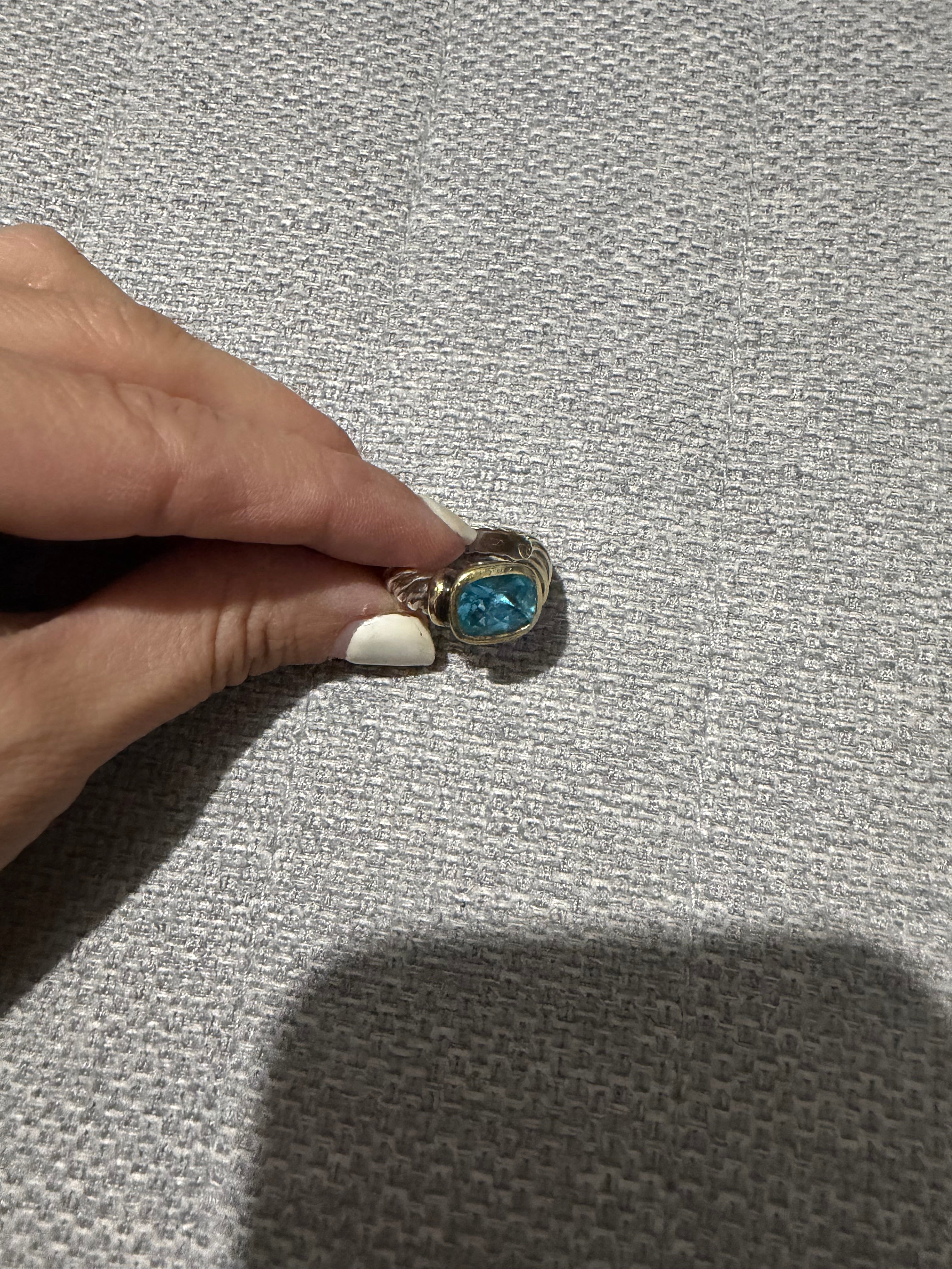 David Yurman Ring blue Topaz stone