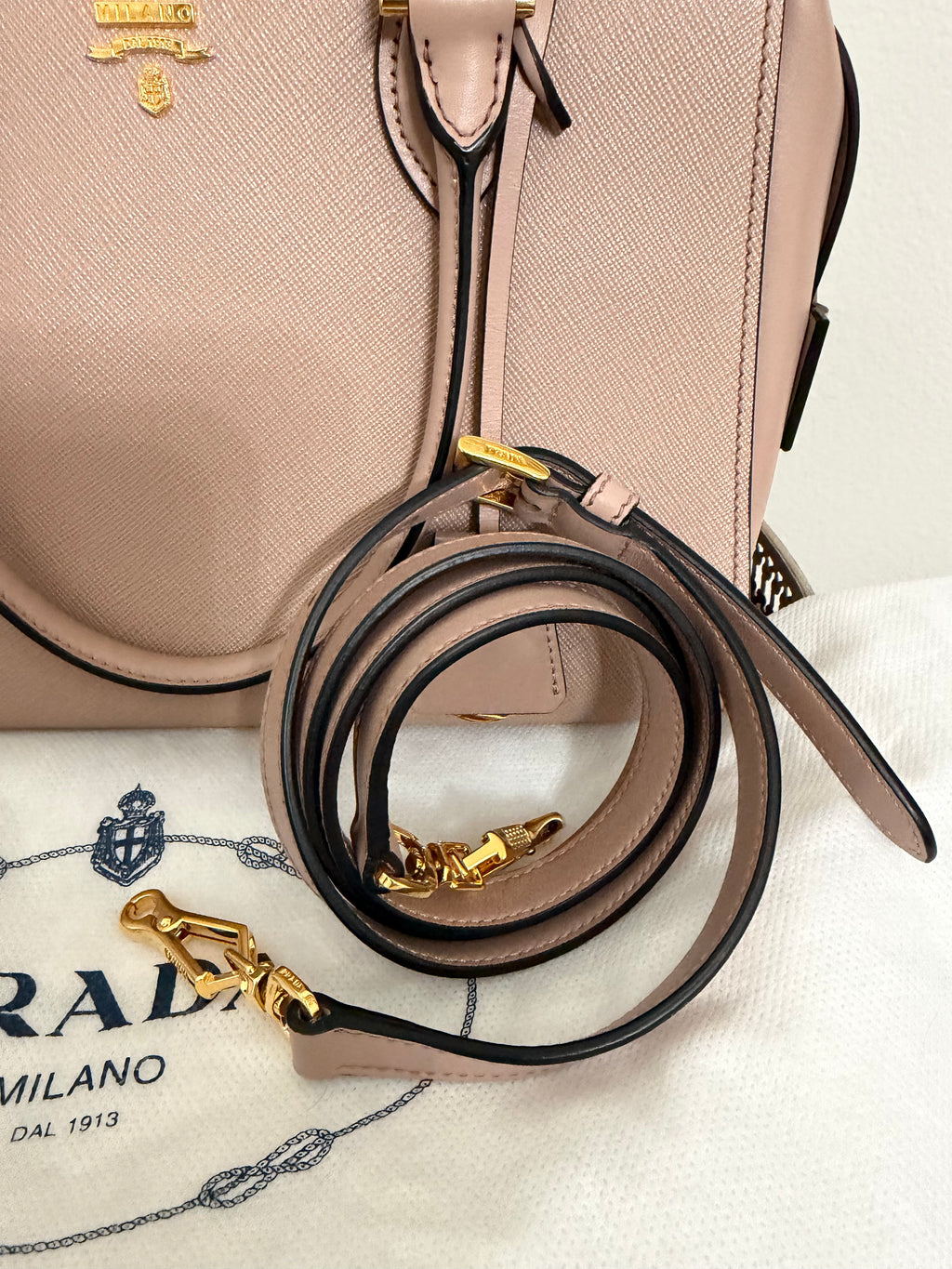 PRADA SAFFIANO SMALL LUX 2WAY HANDBAG