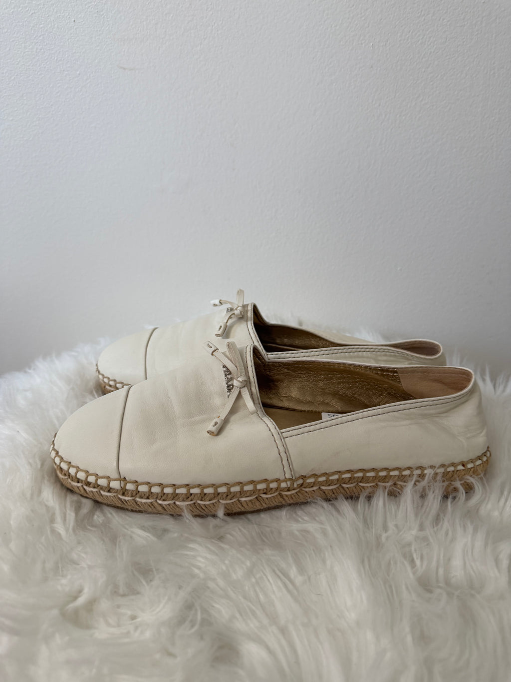Prada Leather Espadrille Flats