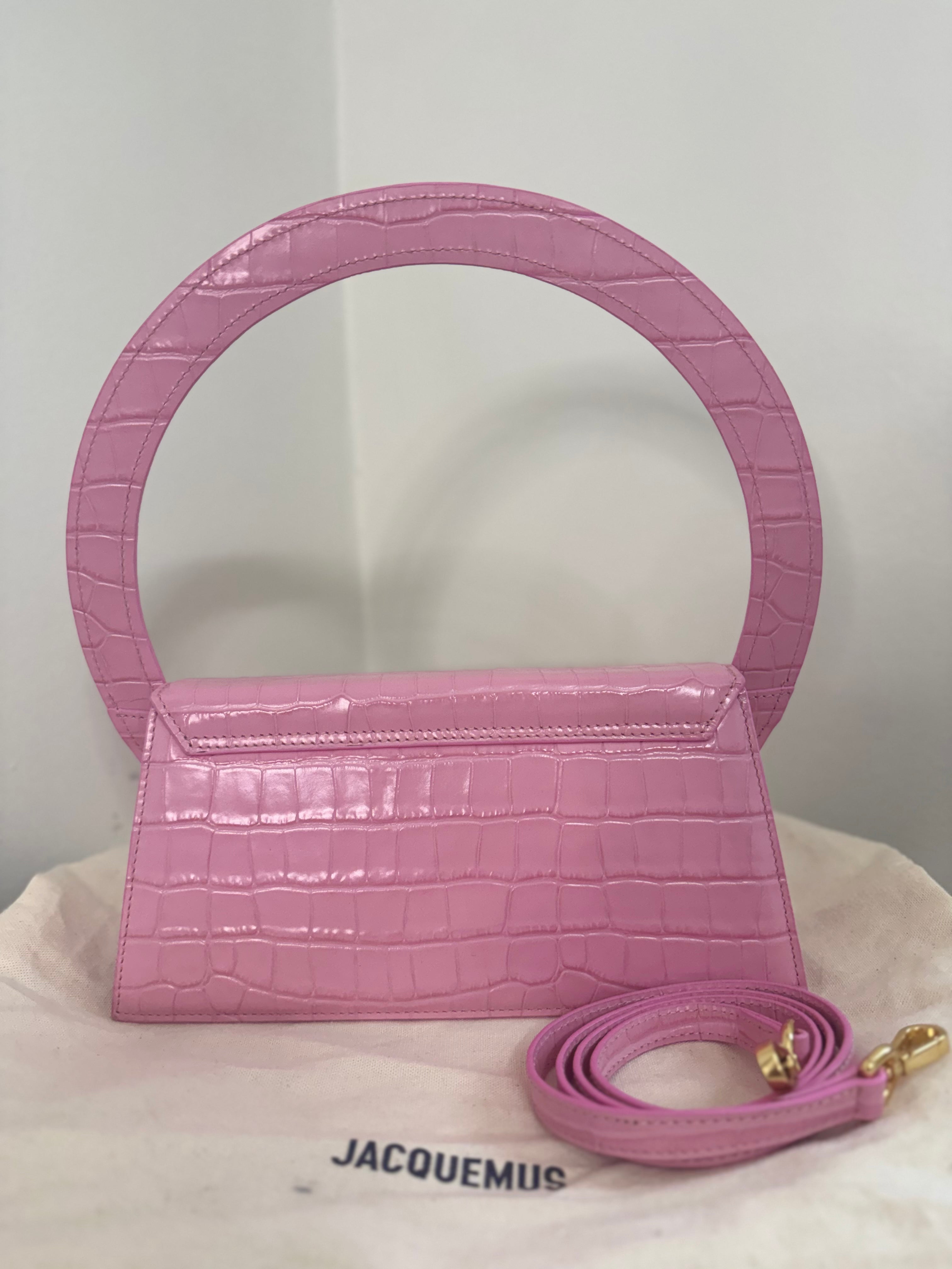 JACQUEMUS Le Sac Rond Croc-Embossed BAG