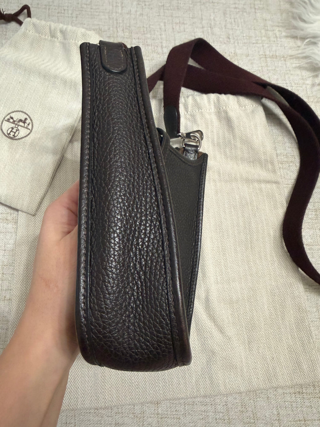 HERMES EVELYNE BAG CLEMENCE TPM BAG WITH LONG STRAP