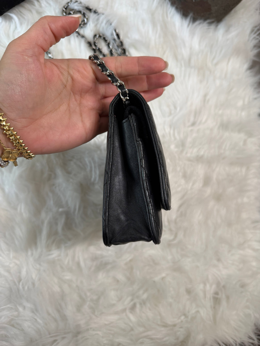 CHANEL LAMBSKIN WALLET ON CHAIN
