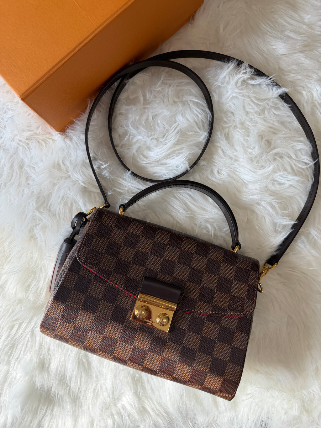 LOUIS VUITTON CROISETTE DAMIER EBENE SHOULDER BAG