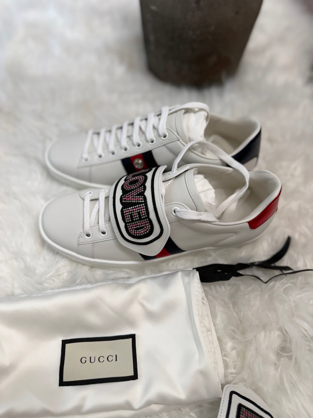 CALFSKIN AYERS NEW ACE SNEAKERS WITH LOVE PATCH
