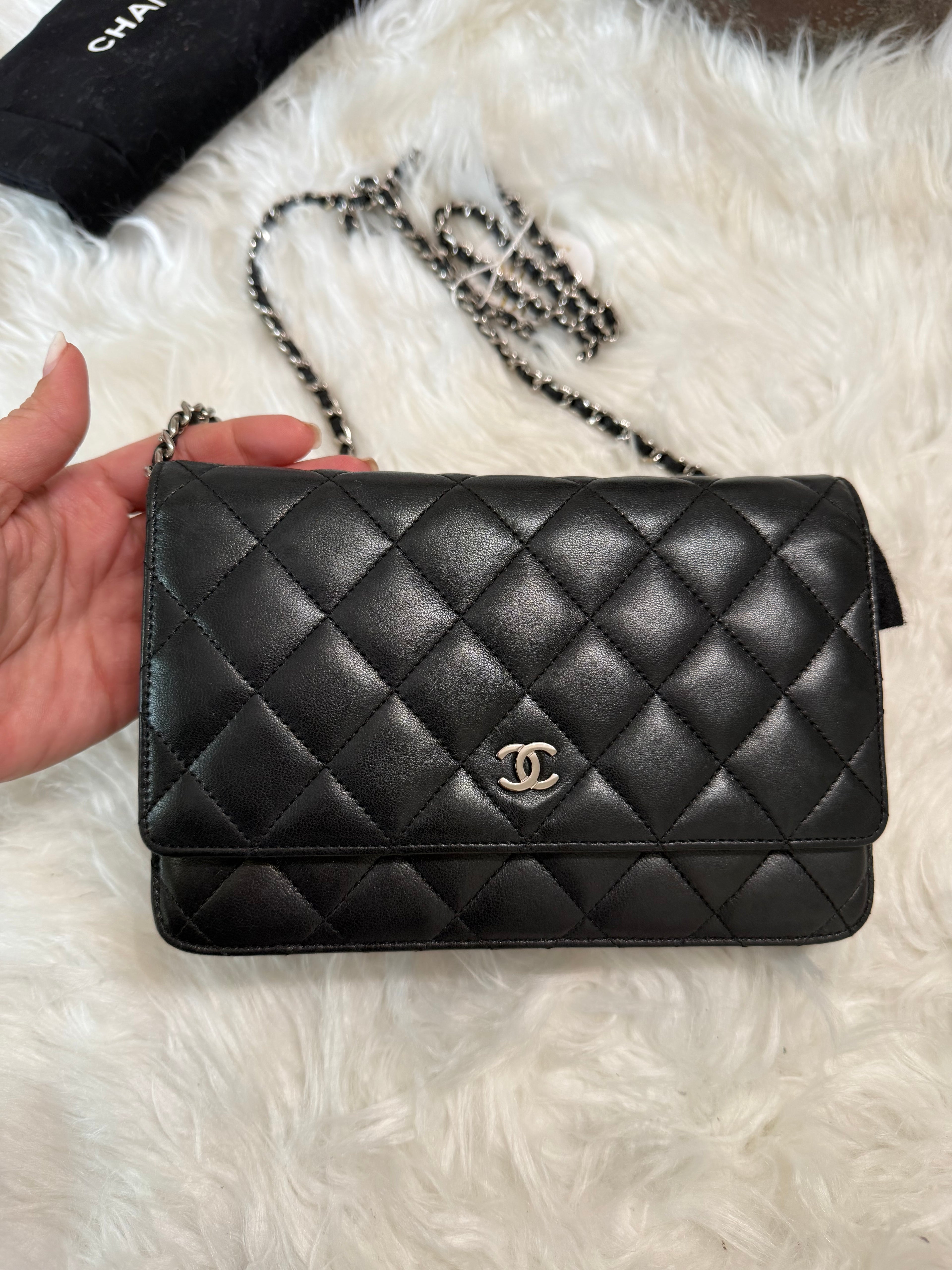 CHANEL LAMBSKIN WALLET ON CHAIN
