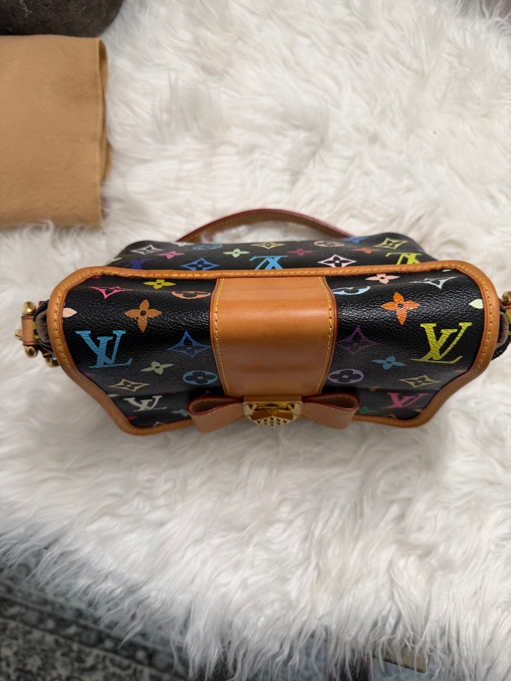 LOUIS VUITTON BLACK MONOGRAM MULTICOLOR PATTI BAG