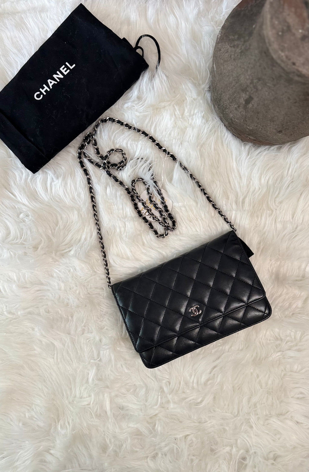 CHANEL LAMBSKIN WALLET ON CHAIN