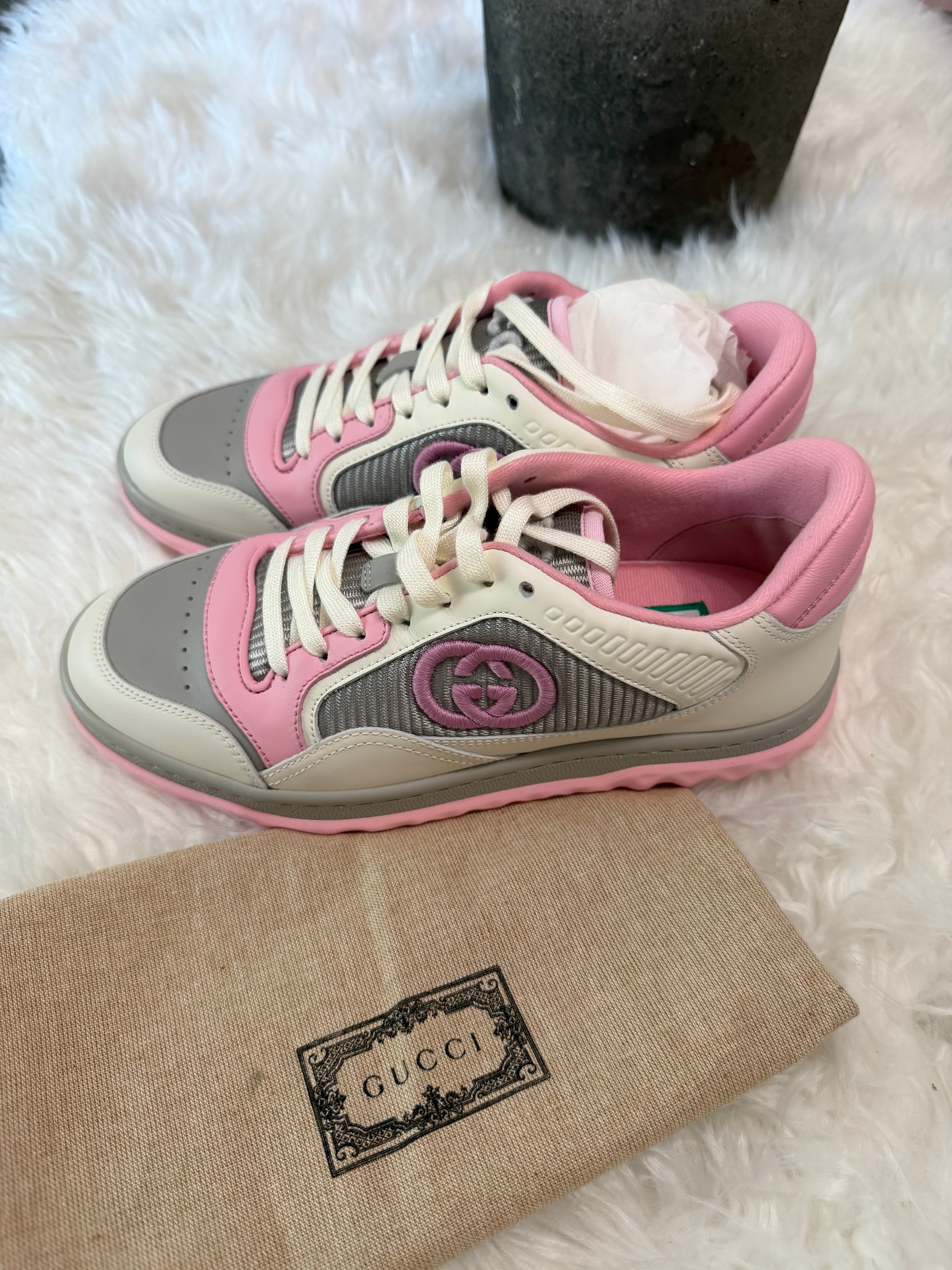 GUCCI PINK GG LOW TOP COLORBLOCK SNEAKERS