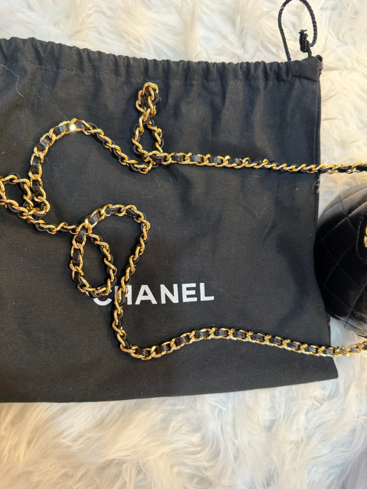 CHANEL LAMBSKIN QUILTED CHAIN TOP HANDLE VANITY