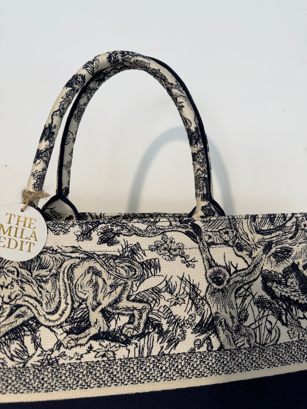 CHRISTIAN DIOR BOOK TOTE ENBROIDERED CANVAS