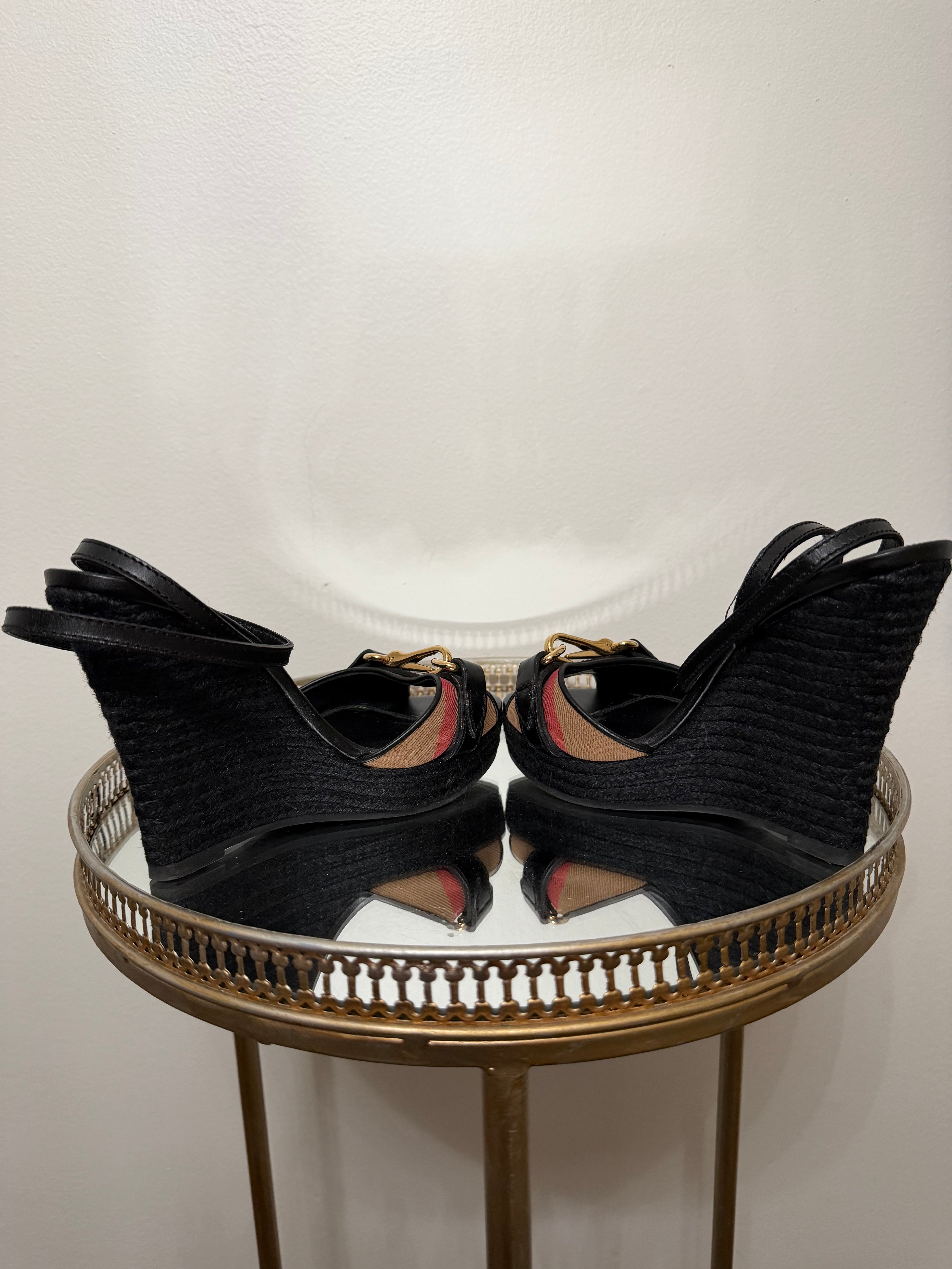 Burberry Nova Check Print wedge