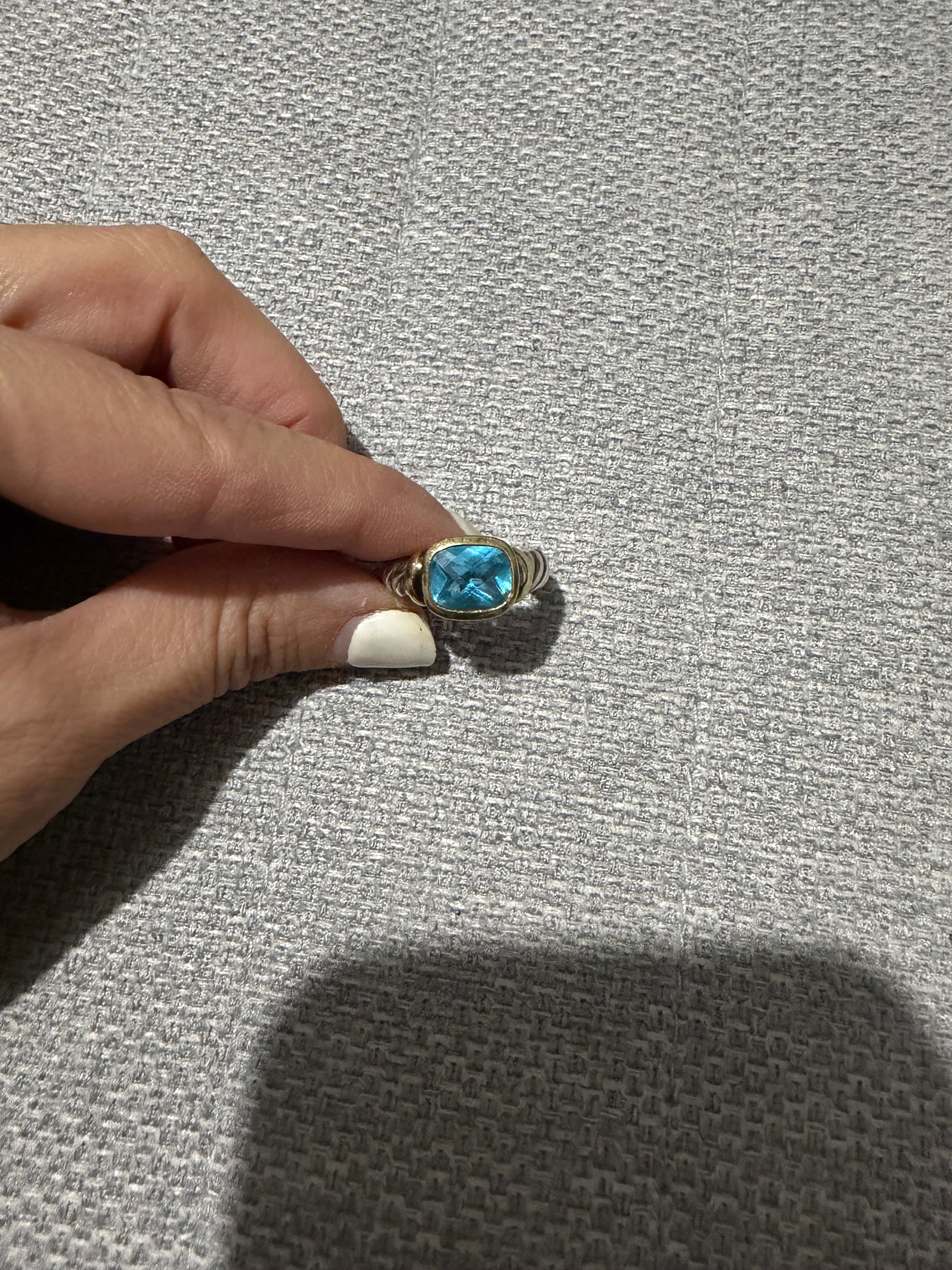 David Yurman Ring blue Topaz stone