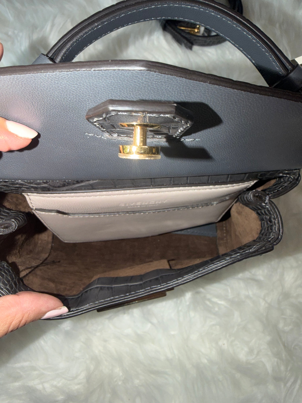 Authentic New GIVENCHY EDEN MINI CROC Embossed BAG