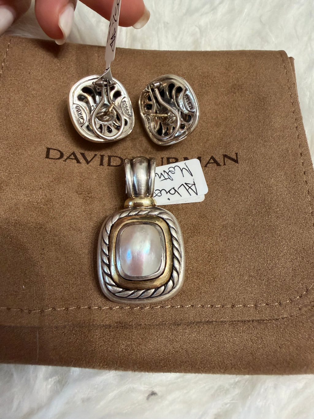 DAVID YURMAN ALBION JEWLERY PENDANT, NECKLACE AND EARRINGS (3 PIECE SET)