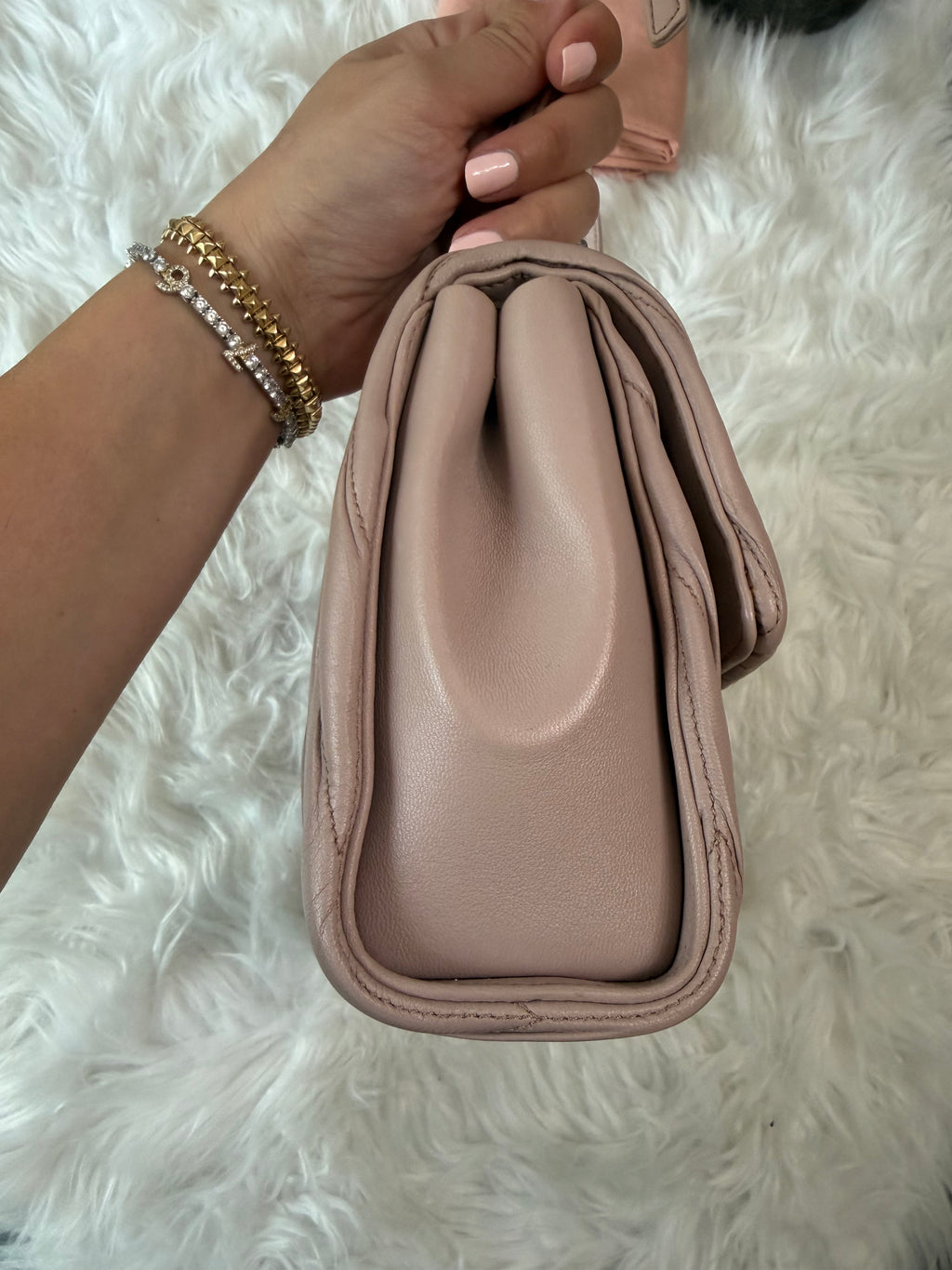 MIU MIU MATELASSE NAPPA LEATHER DOUBLE STRAP BAG