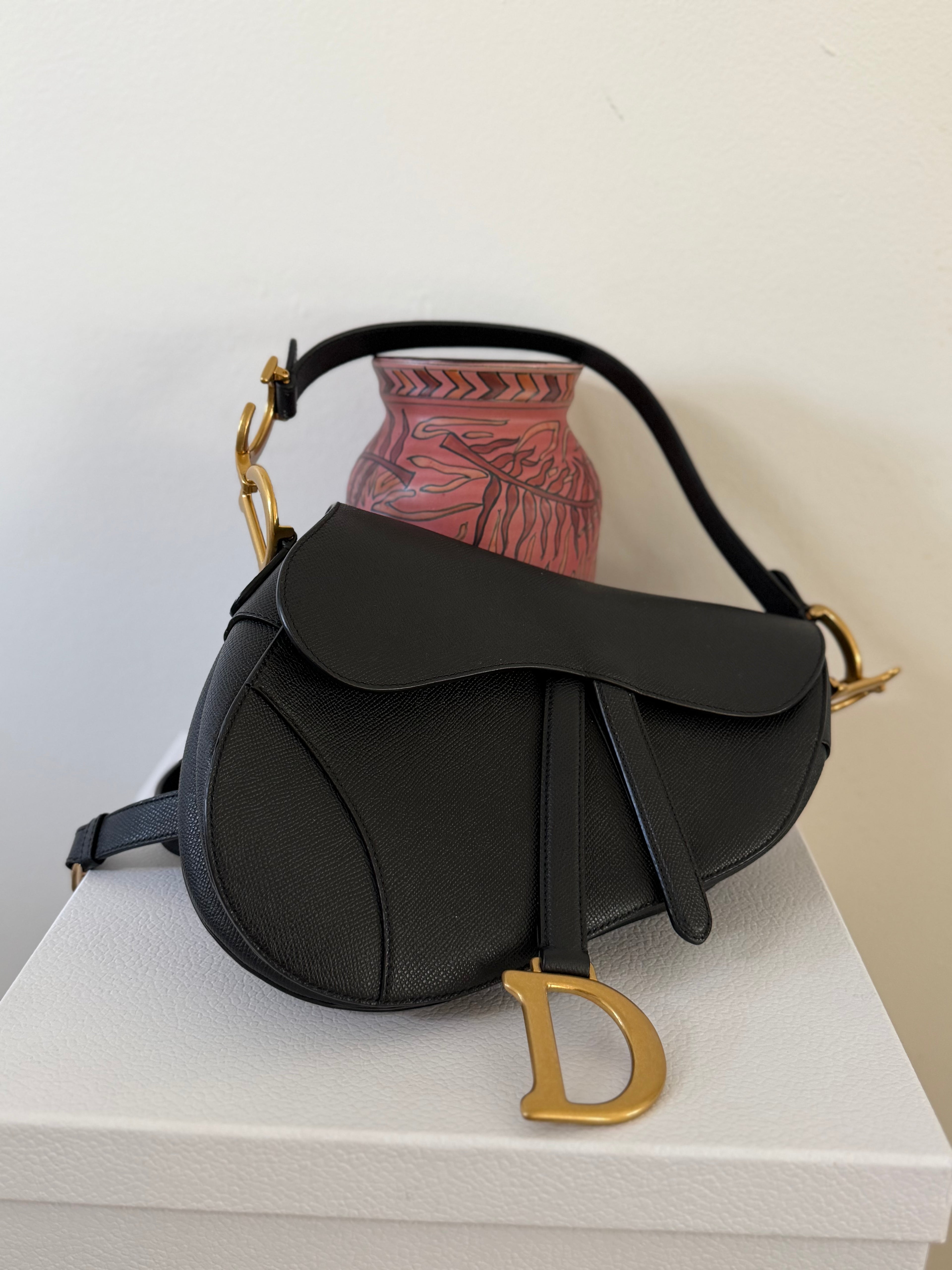 CHRISTIAN DIOR SADDLE GRAINED CALFSKIN BAG