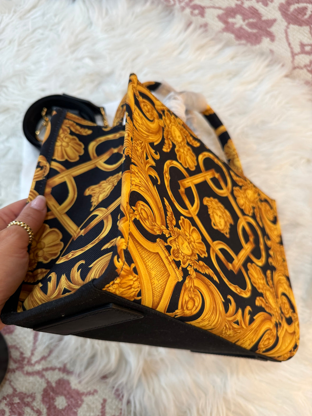 VERSACE BAROCCO MEDUSA CANVAS TOTE BAG