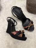 Burberry Nova Check Print wedge