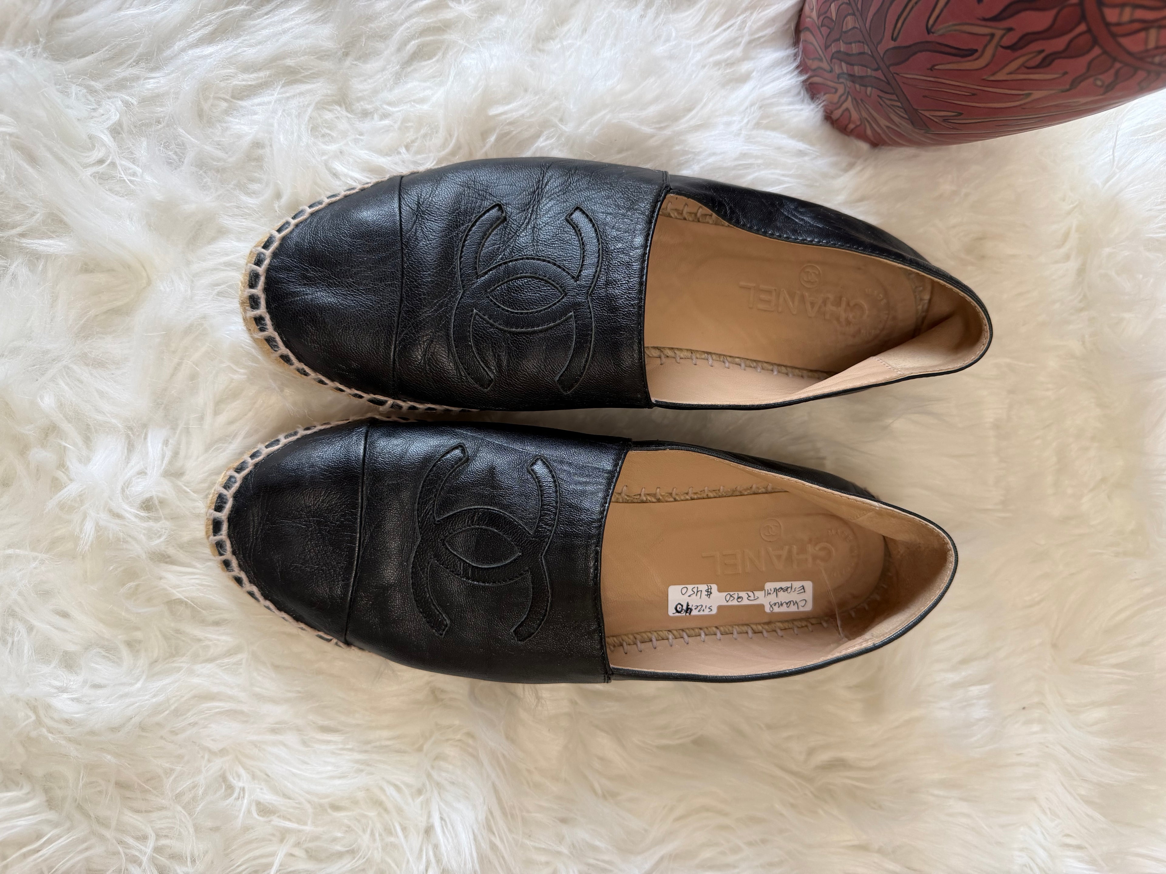 Chanel interlocking CC leather espadrille