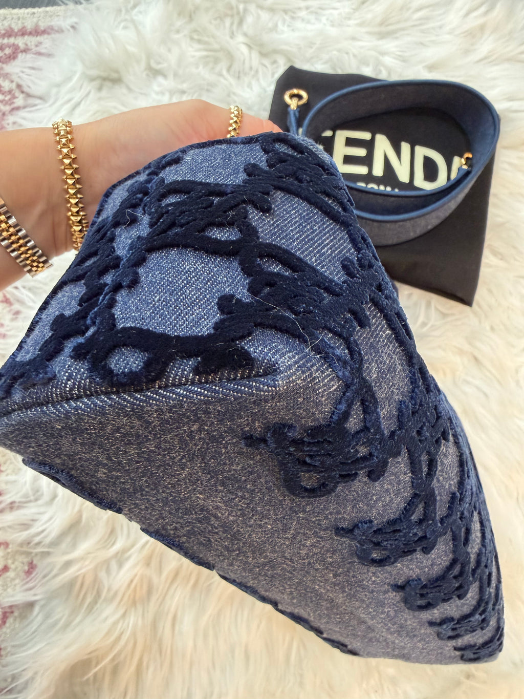 FENDI FIRST MEDIUM DENIM BAG