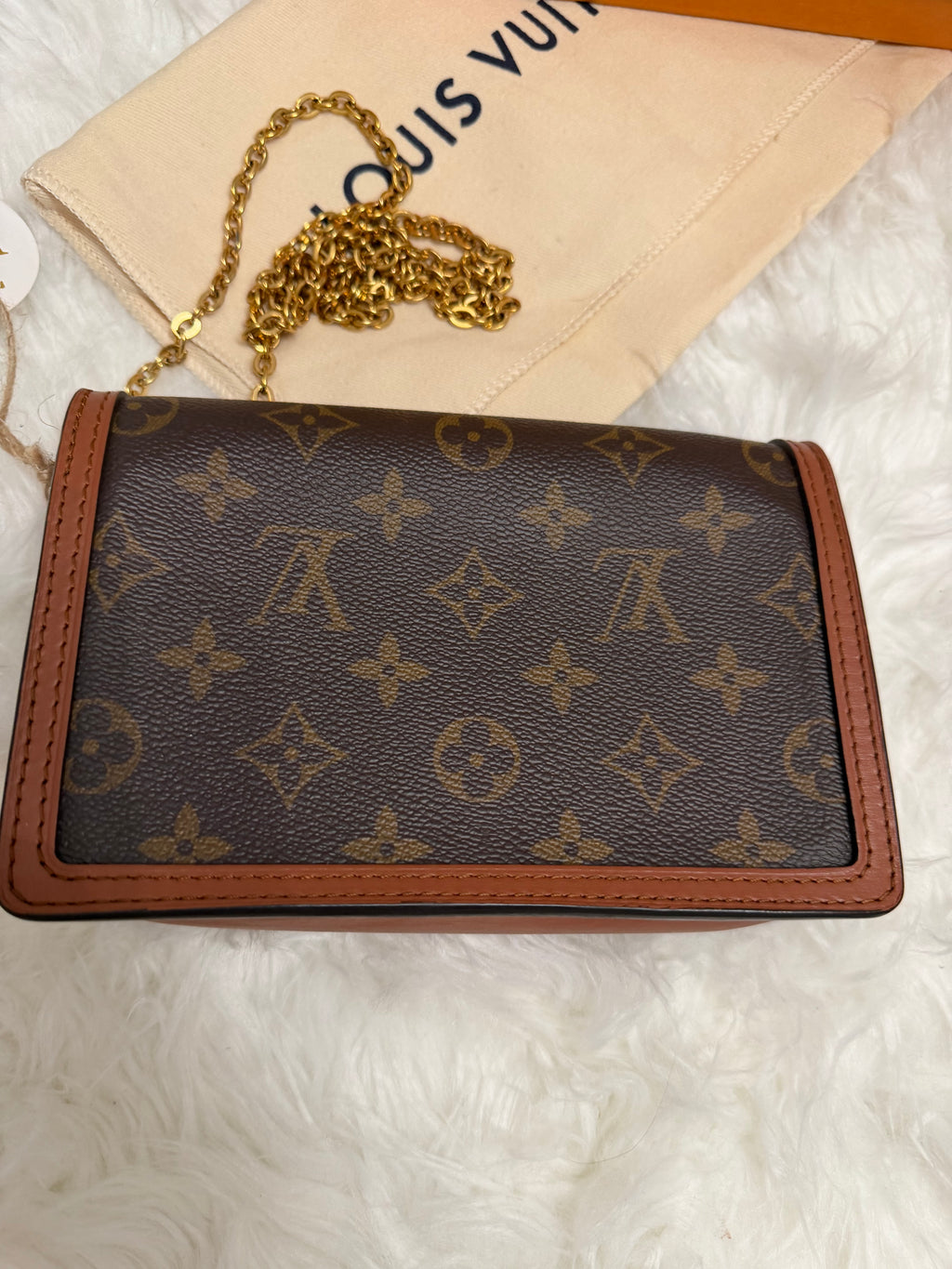 LOUIS VUITTON MONOGRAM DAUPHINE WALLET ON CHAIN