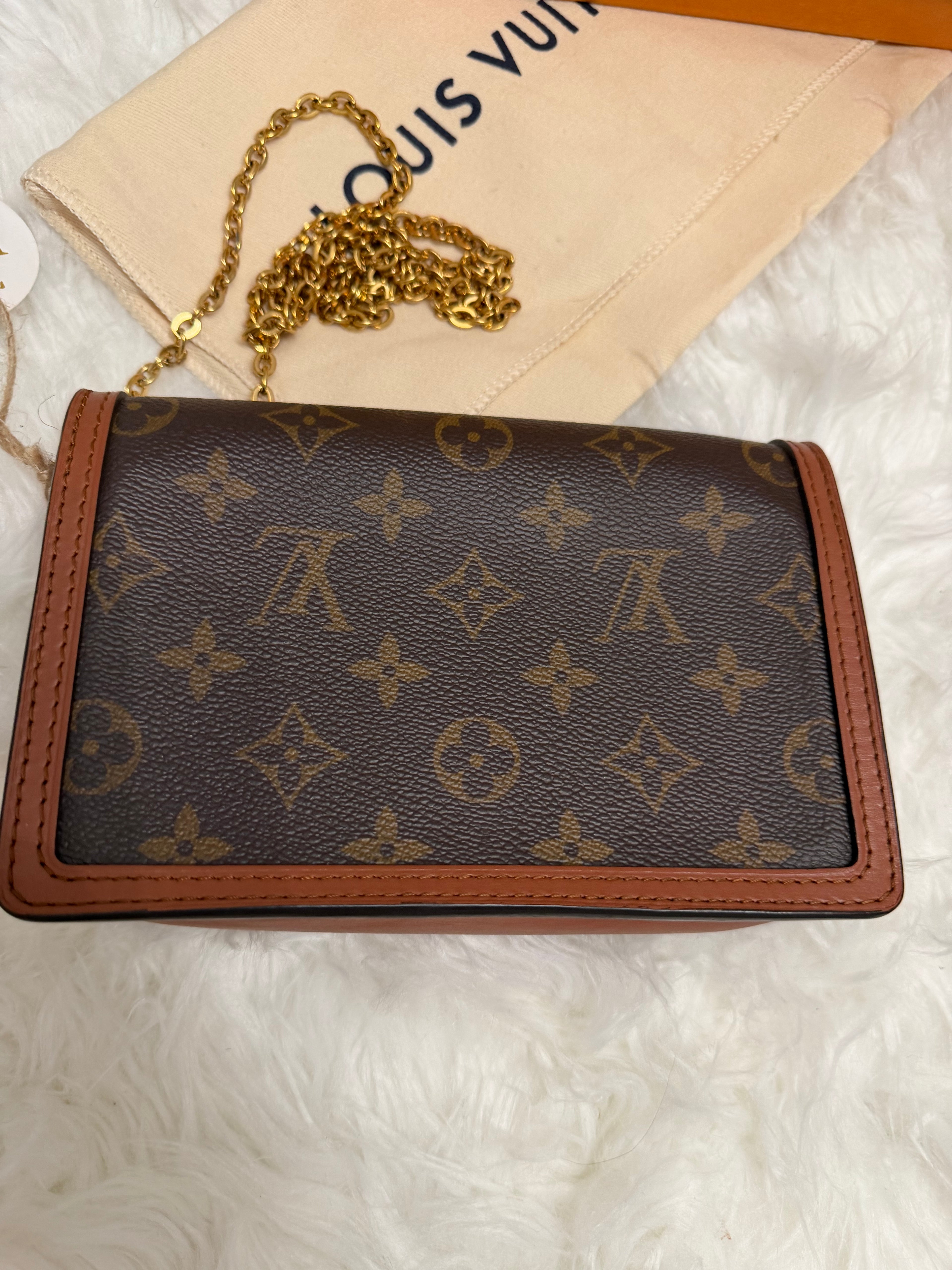 LOUIS VUITTON MONOGRAM DAUPHINE WALLET ON CHAIN