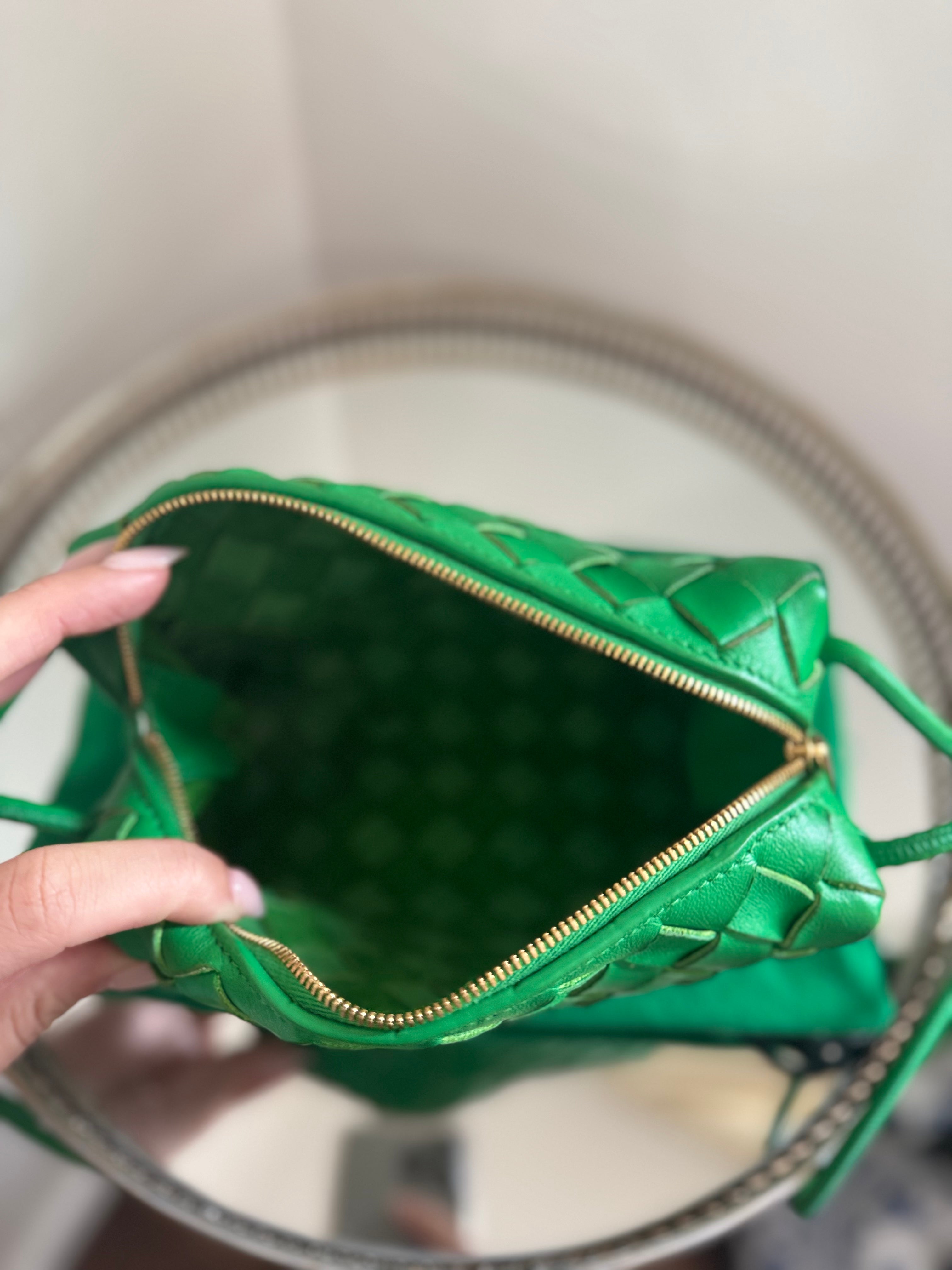 Bottega Veneta MINI LOOP INTRECCIATO LEATHER CROSSBODY