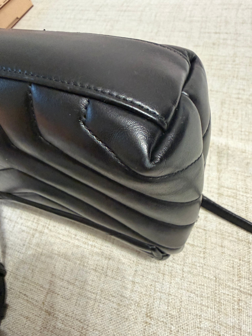 SAINT LAURENT Toy Loulou Calfskin Y Quilted Monogram Crossbody Bag