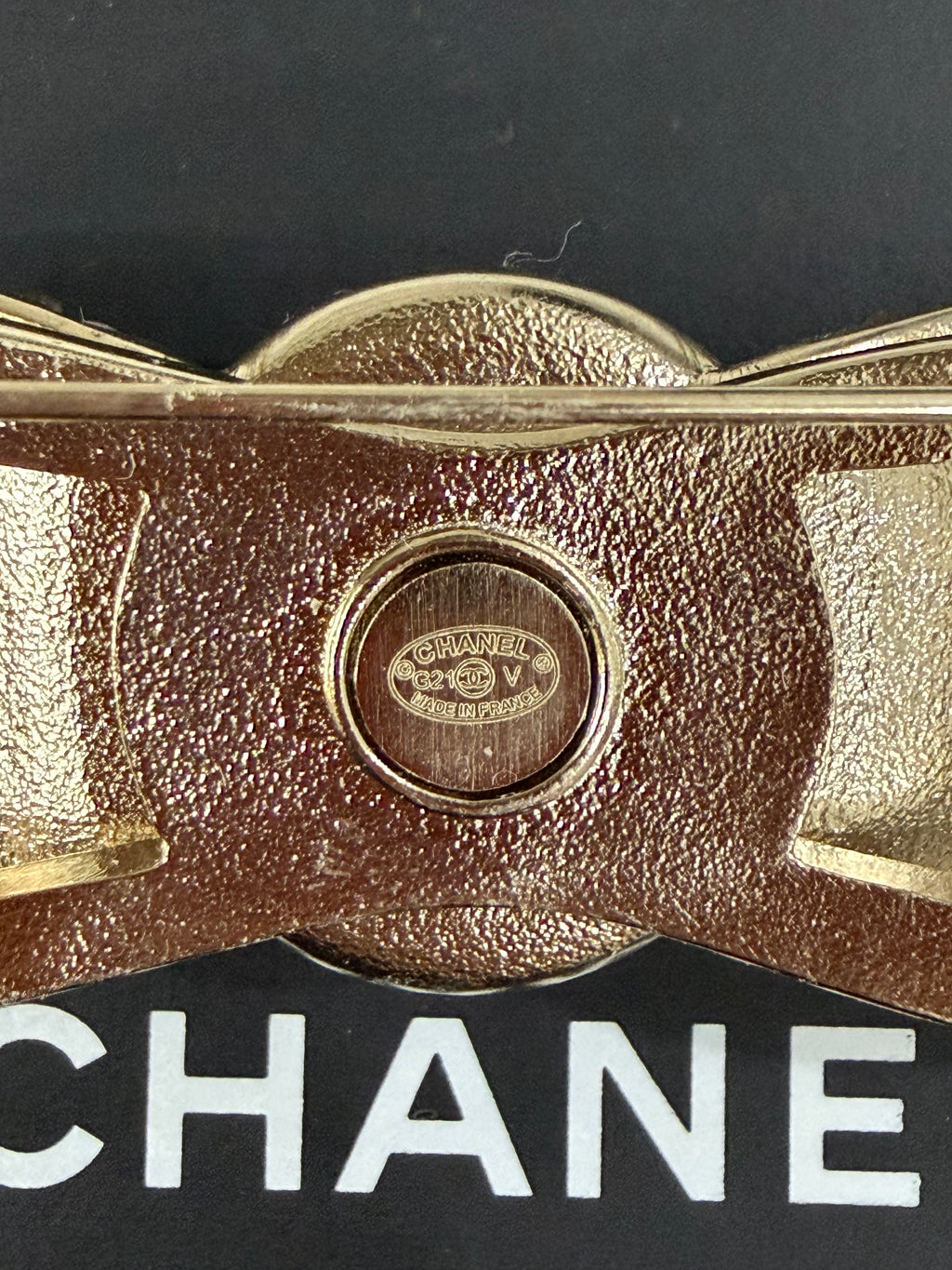 CHANEL BOW PEARL AND CHRYSTAL BROOCH