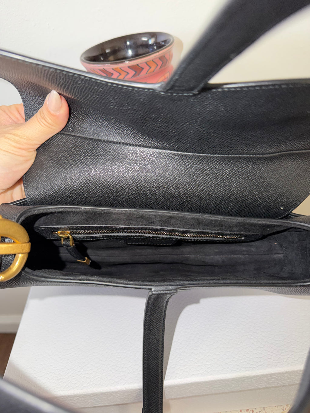 CHRISTIAN DIOR SADDLE GRAINED CALFSKIN BAG