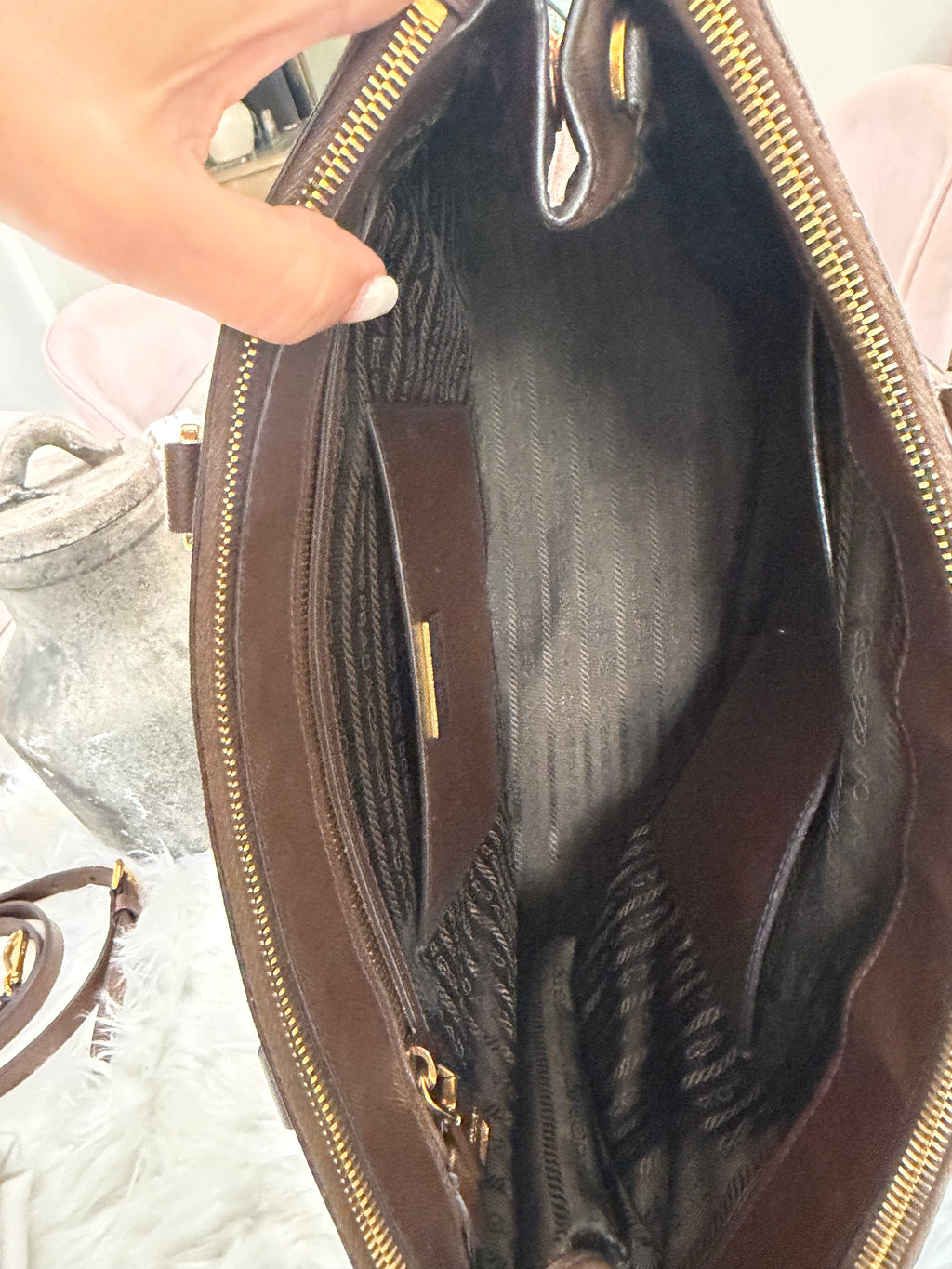 PRADA LARGE DOUBLE ZIP TOTE SAFFIANO BAG