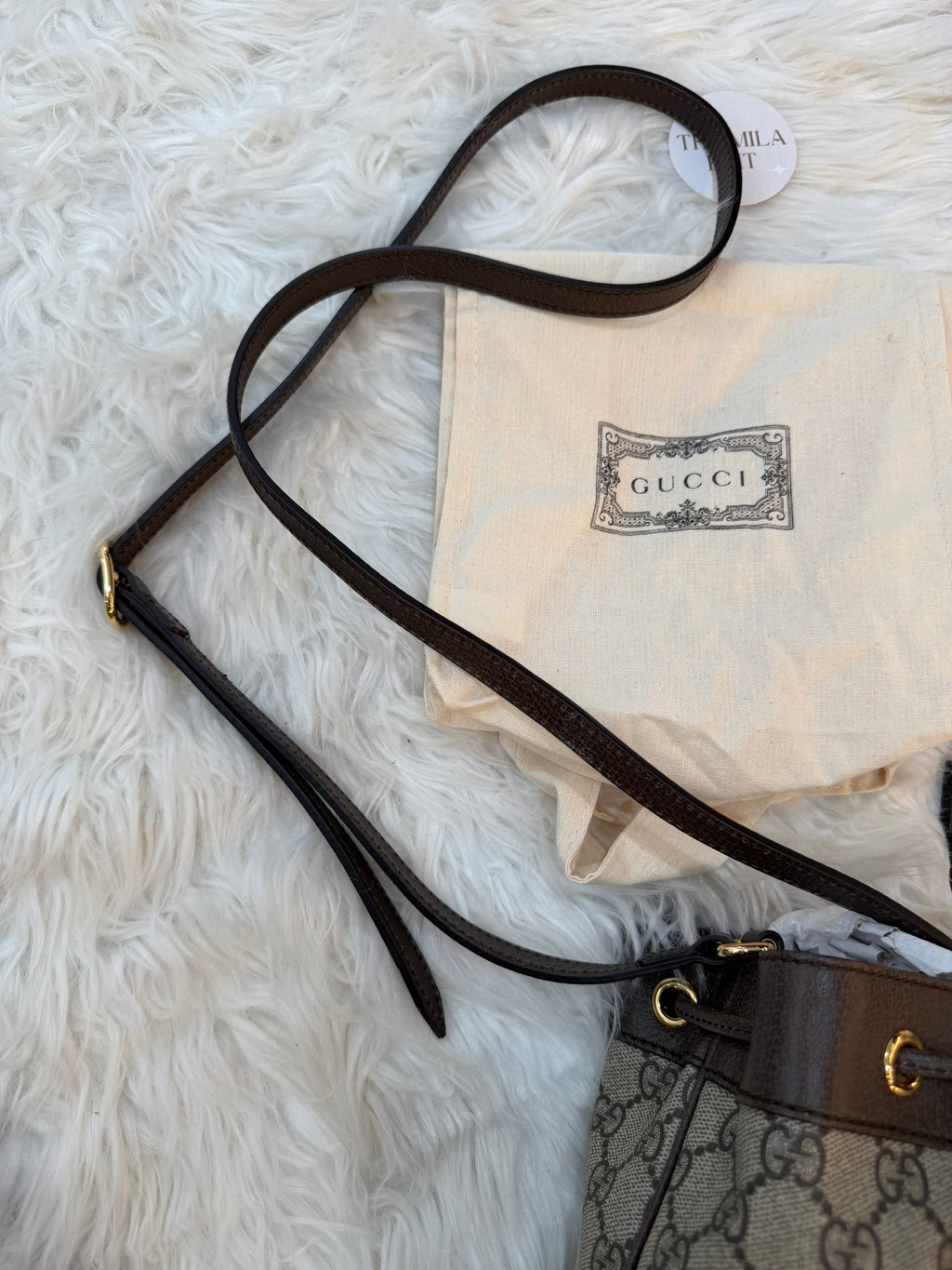 GUCCI OPHIDIA MINI GG SUPREME BUCKET BAG