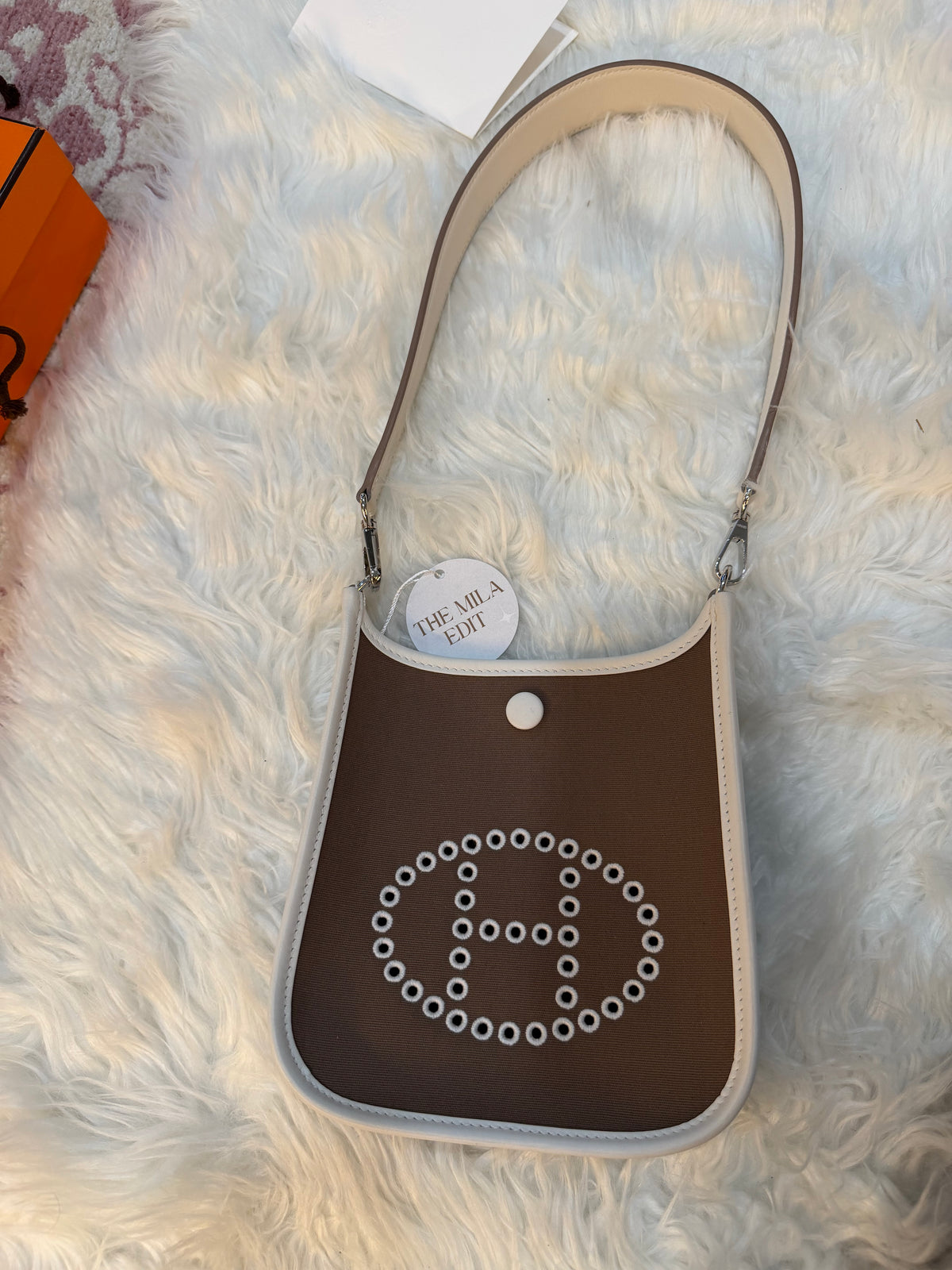 HERMES NEO EVELYNE TPM BAG TOILE AND LEATHER