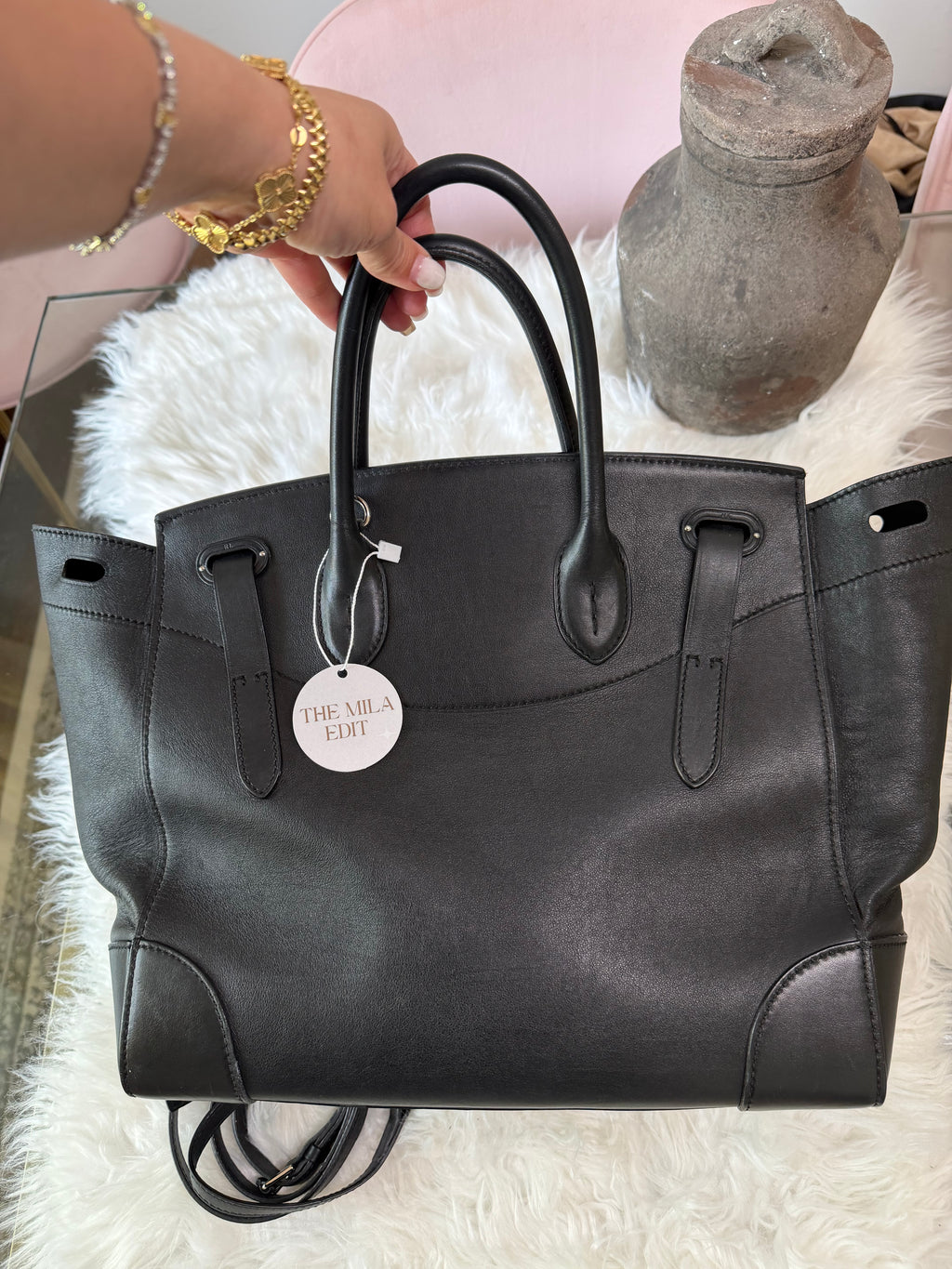 RALPH LAUREN COLLECTION RICKY 33 LEATHER BAG