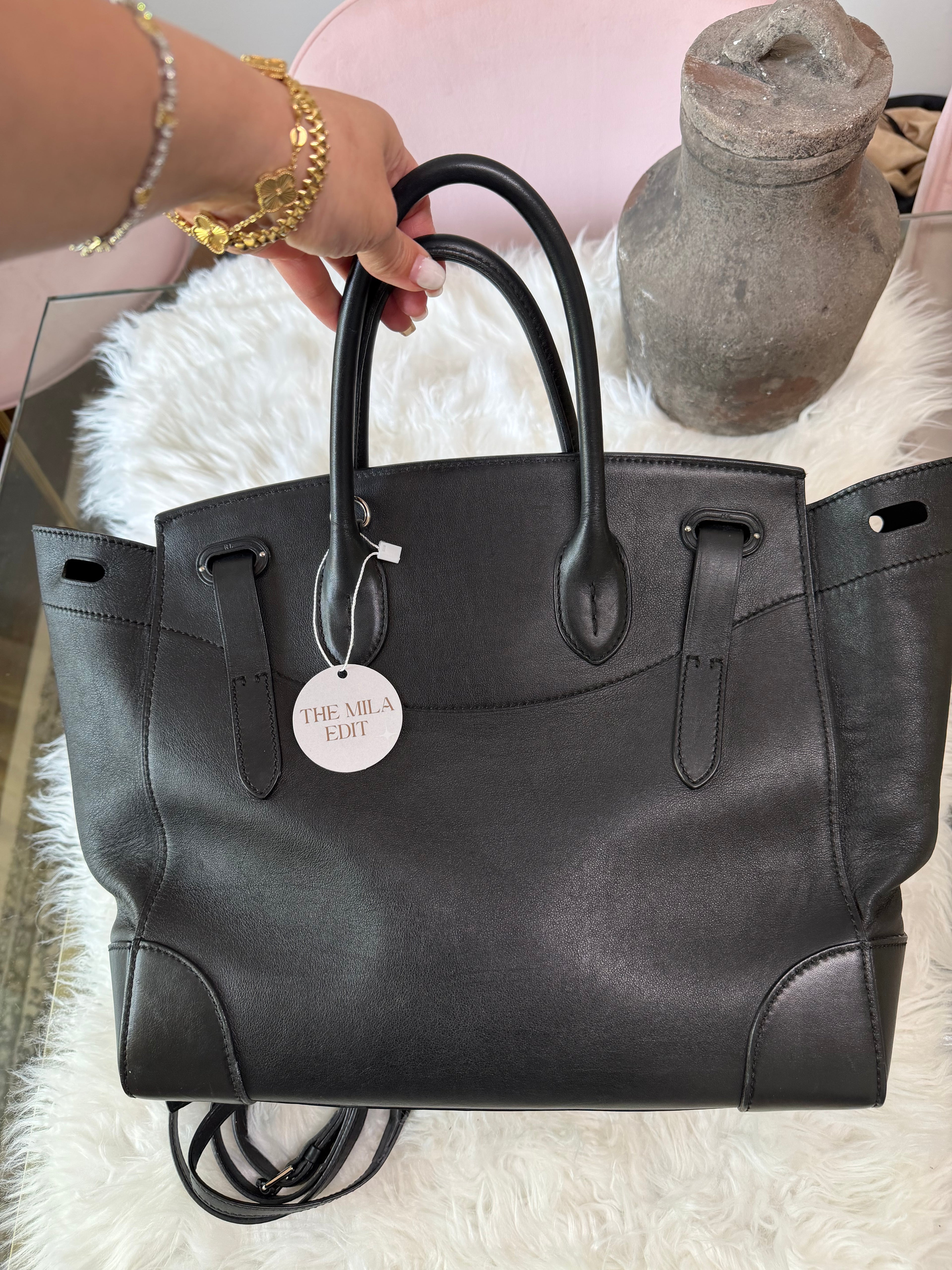RALPH LAUREN COLLECTION RICKY 33 LEATHER BAG