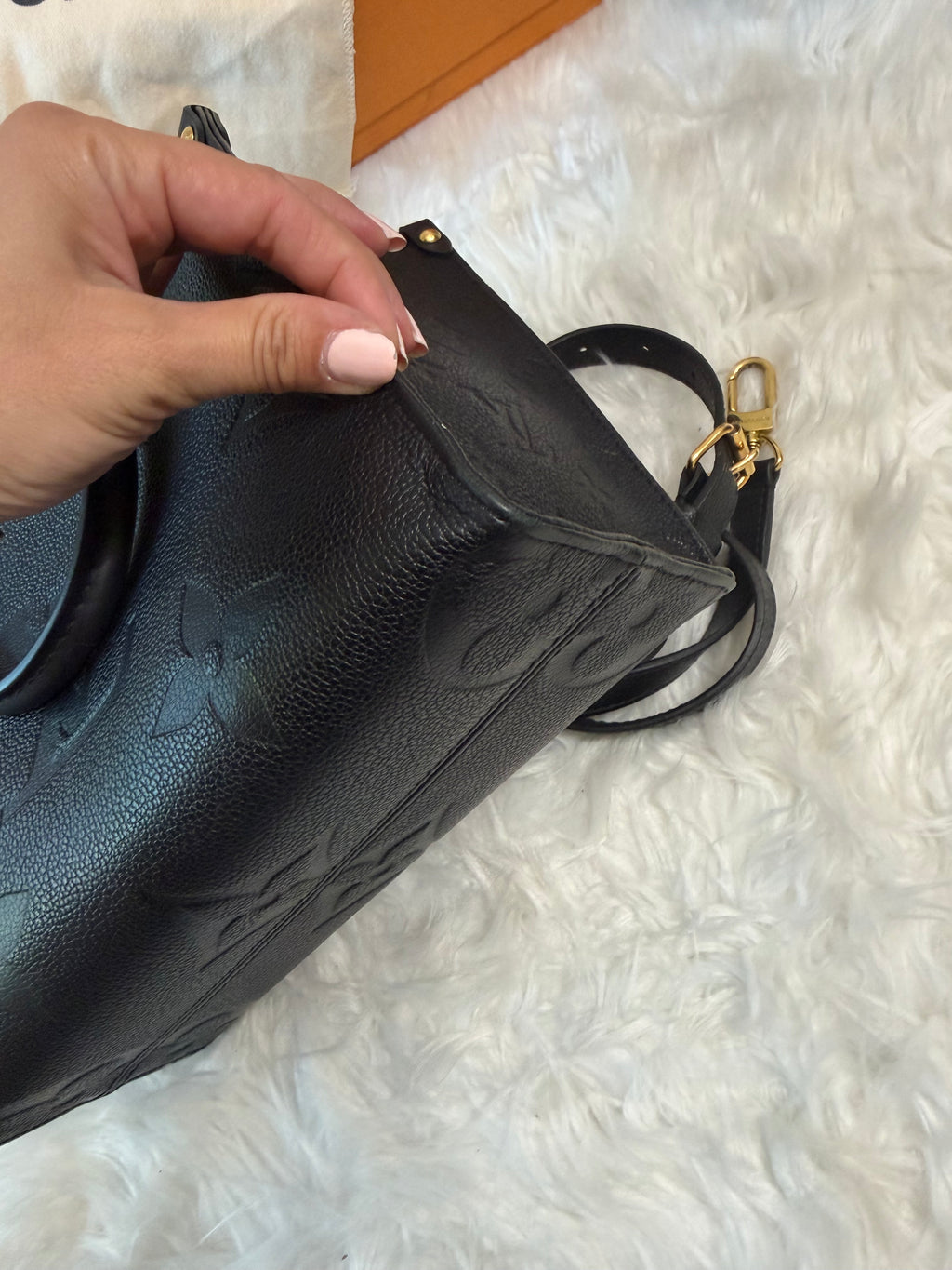 LOUIS VUITTON ON THE GO PM BLACK MONOGRAM EMPRONTE