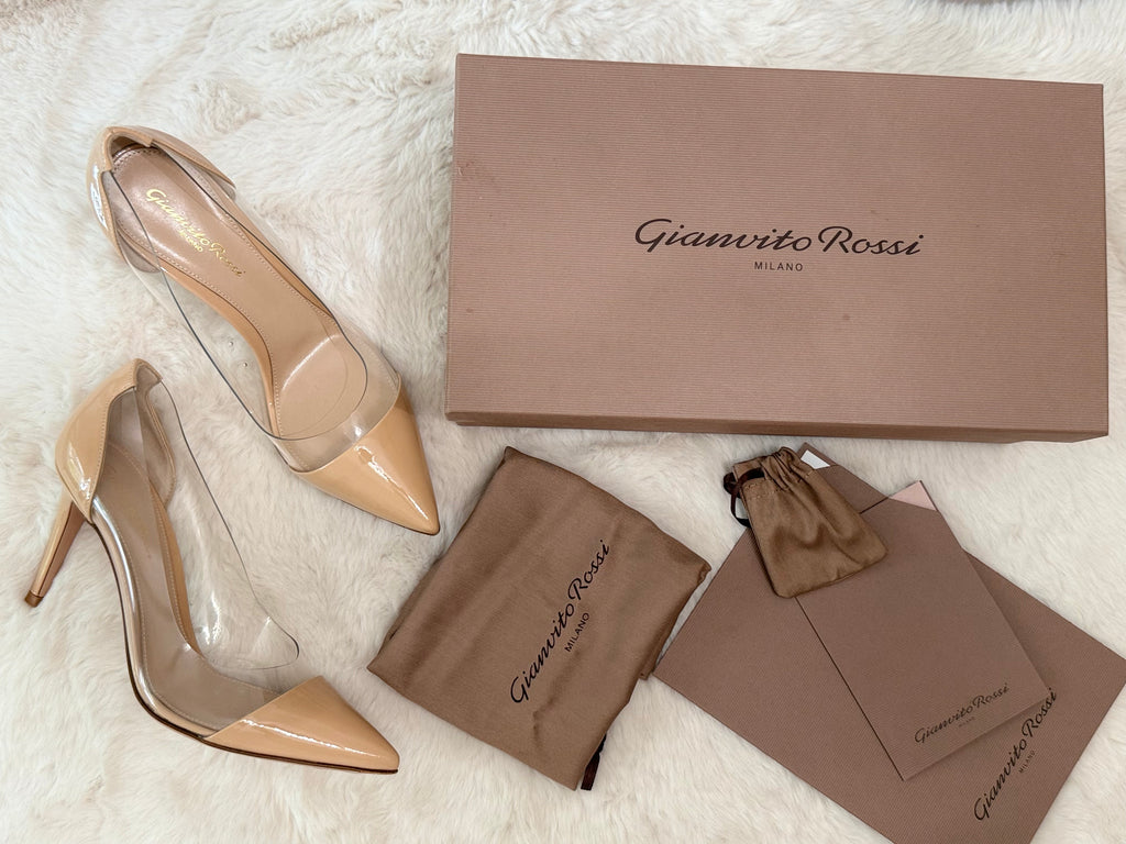 Gianvitto Rossi PUMP WITH CLEAR SIDES IN PLEXI PATENT LEATHER