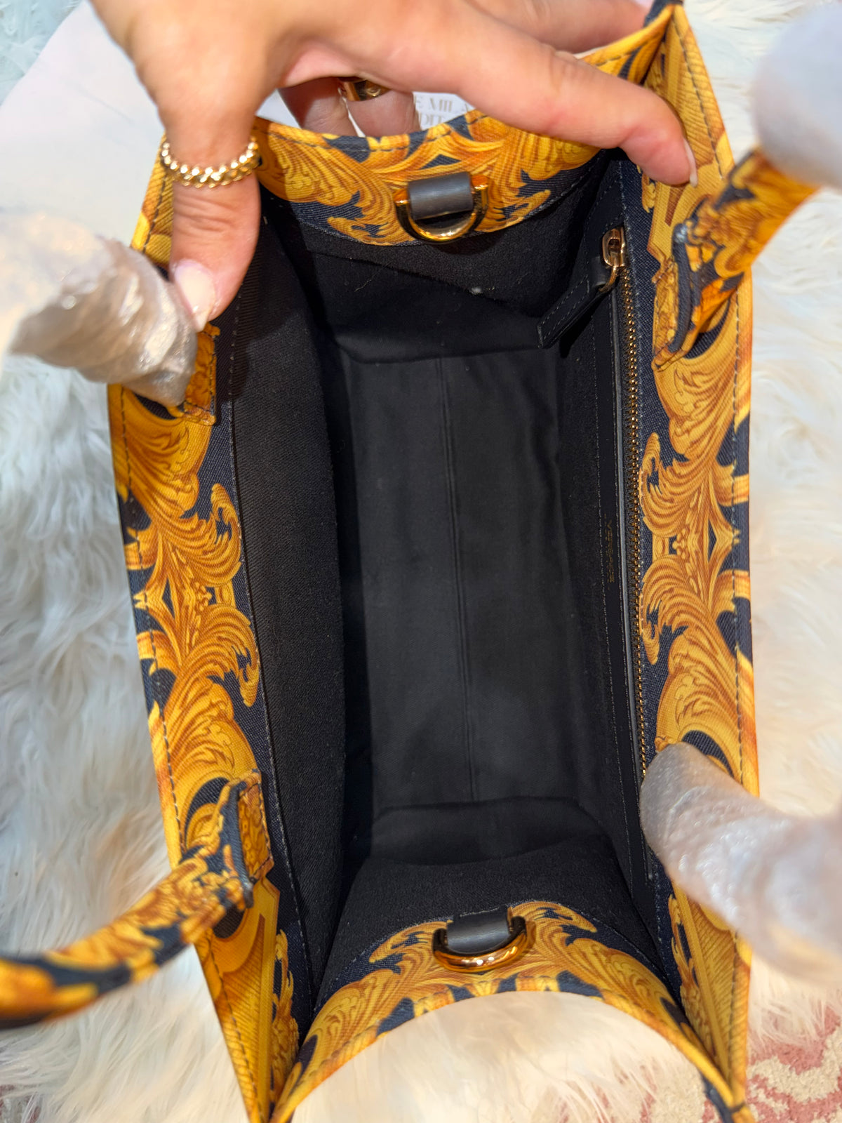 VERSACE BAROCCO MEDUSA CANVAS TOTE BAG