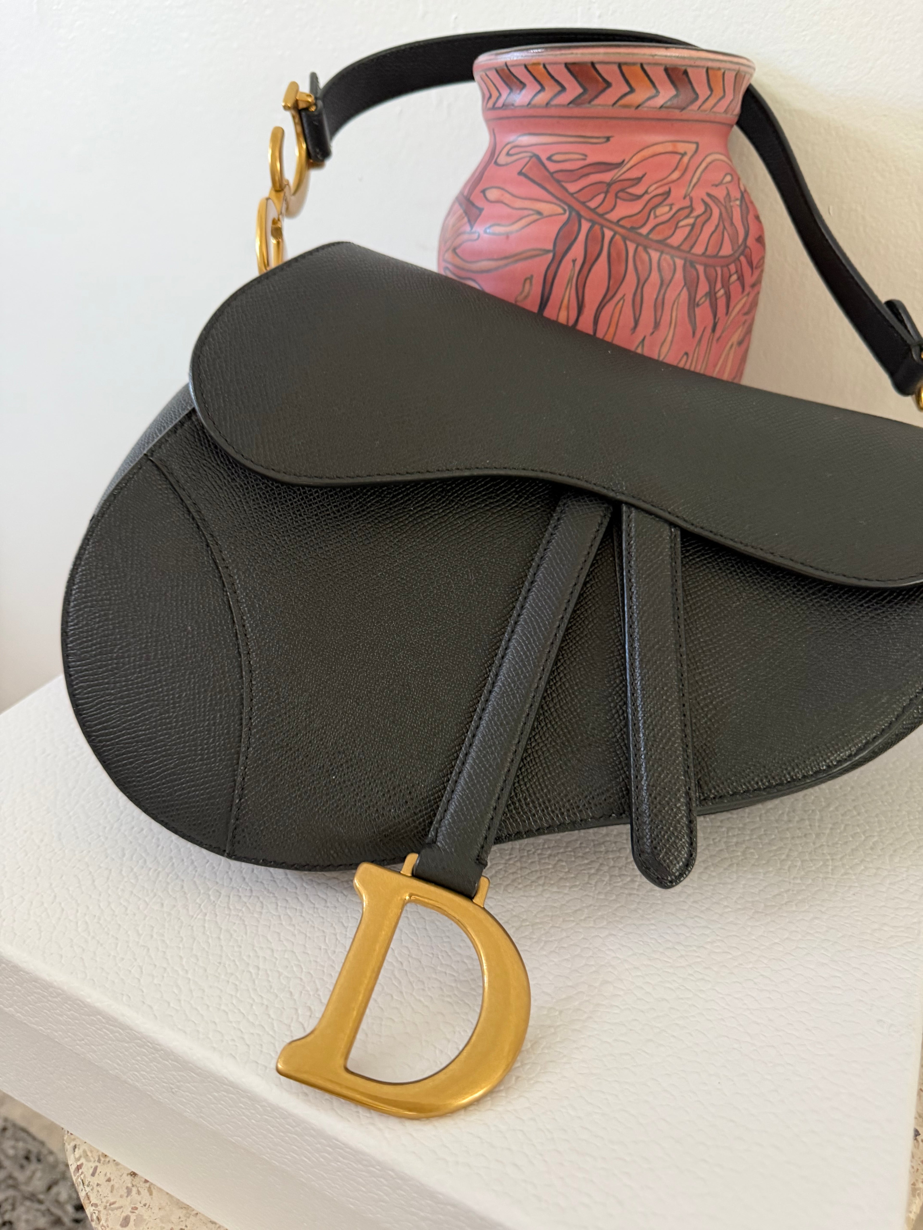 CHRISTIAN DIOR SADDLE GRAINED CALFSKIN BAG