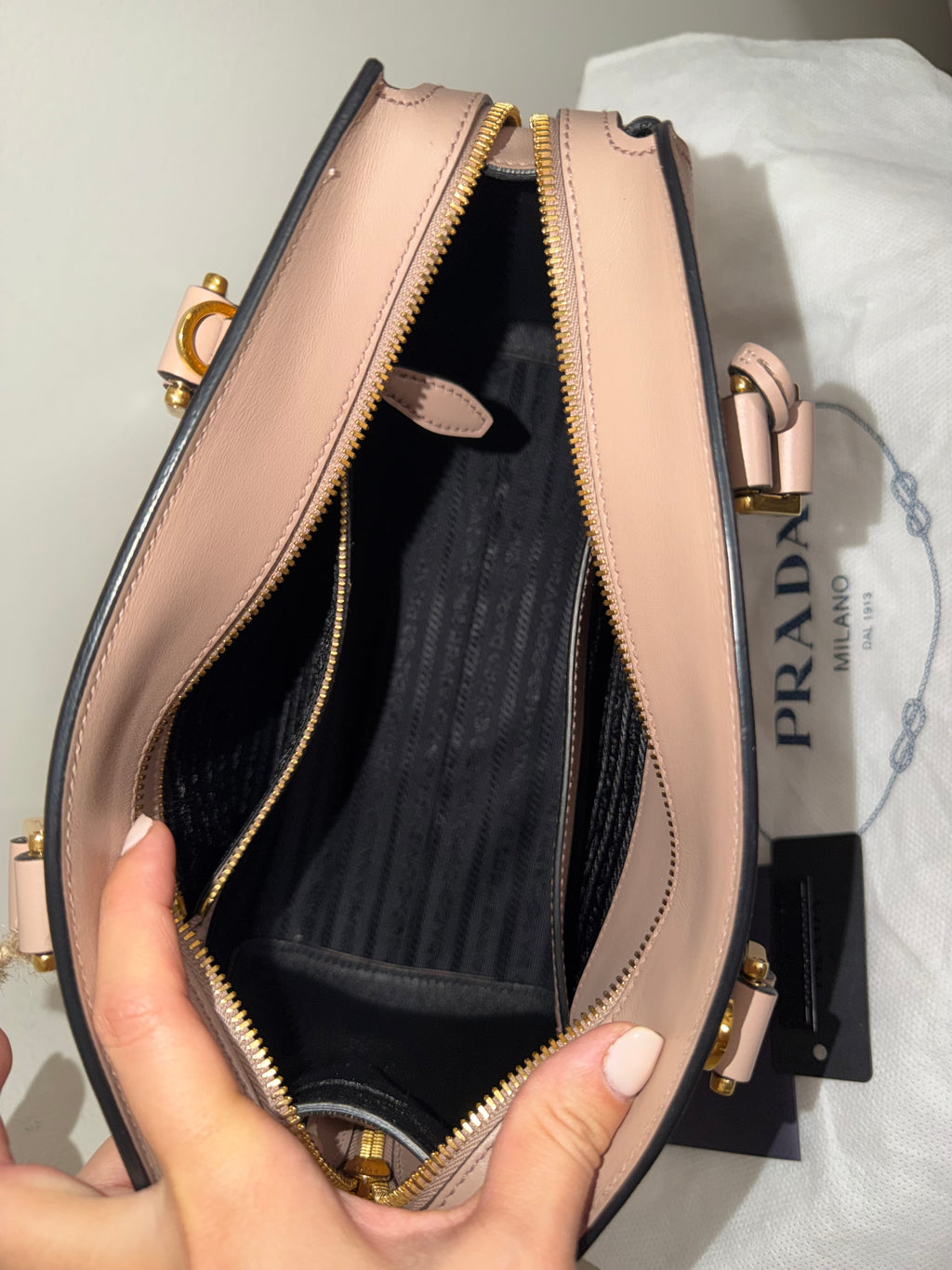 PRADA SAFFIANO SMALL LUX 2WAY HANDBAG
