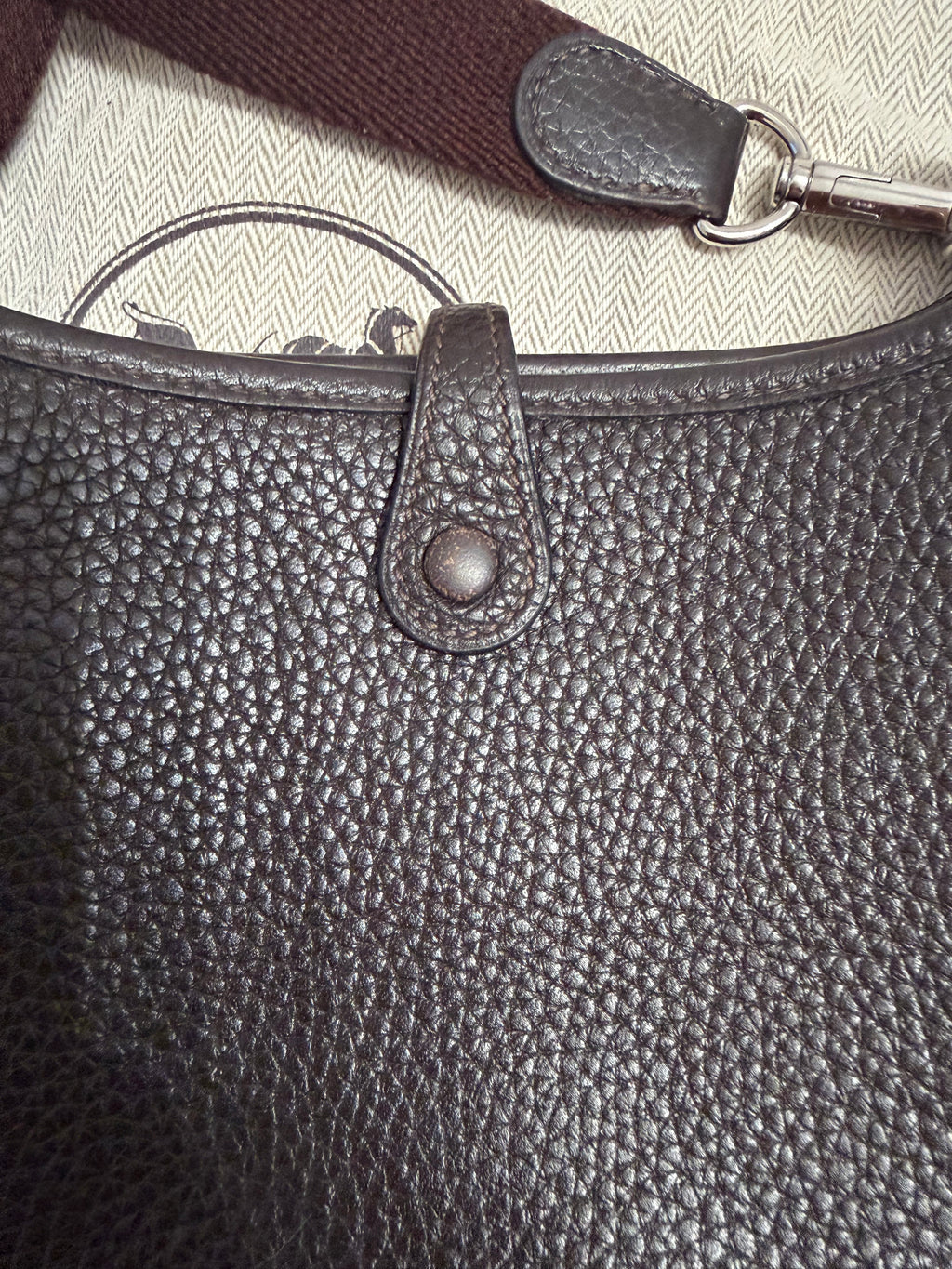HERMES EVELYNE BAG CLEMENCE TPM BAG WITH LONG STRAP